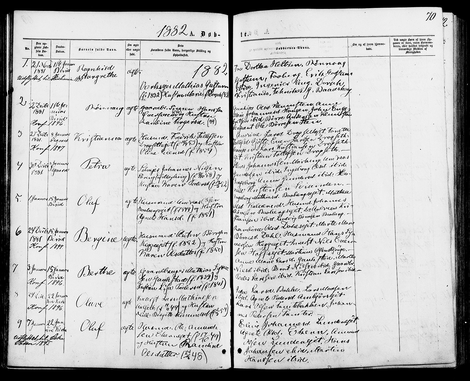 Biri prestekontor, SAH/PREST-096/H/Ha/Haa/L0006: Parish register (official) no. 6, 1877-1886, p. 70