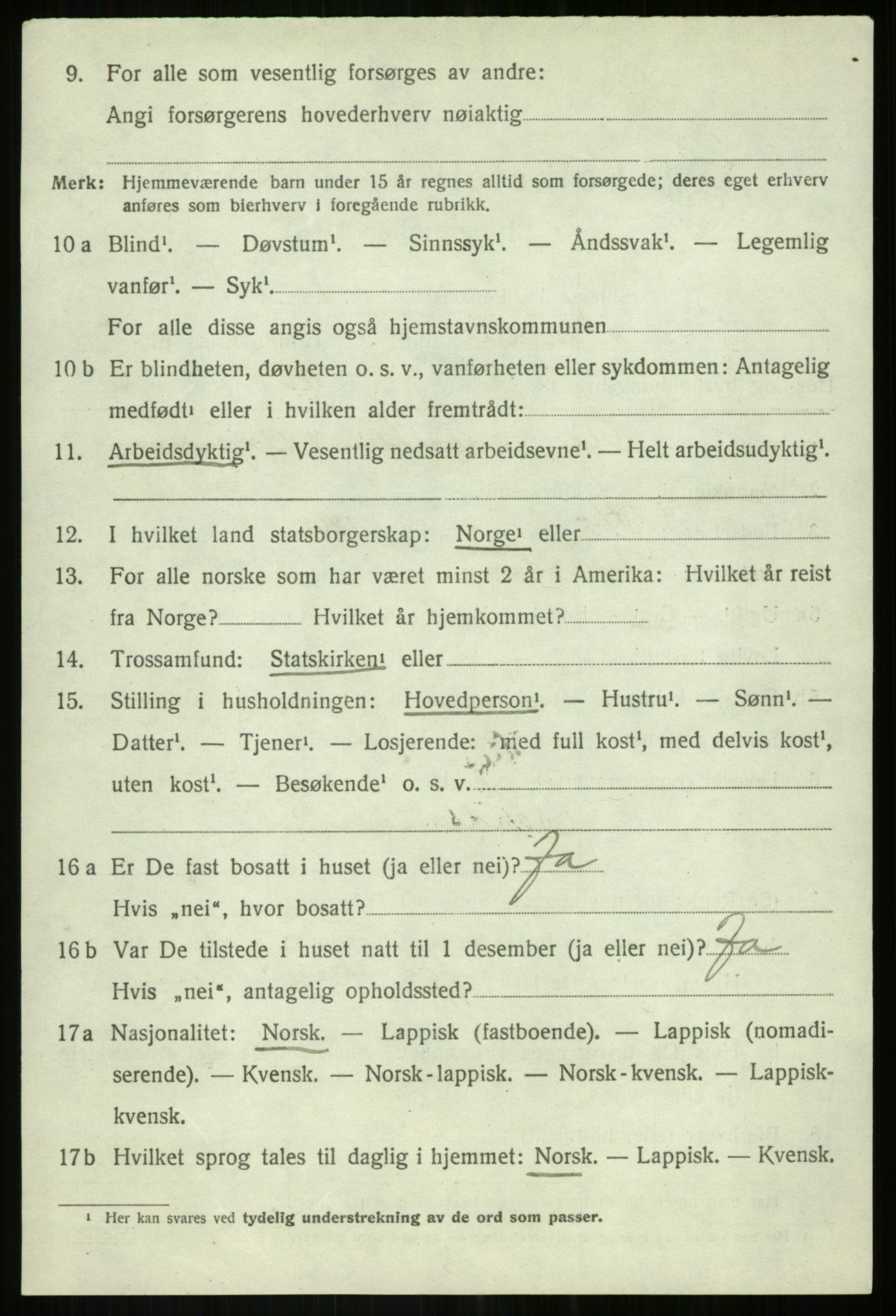 SATØ, 1920 census for Bardu, 1920, p. 2370