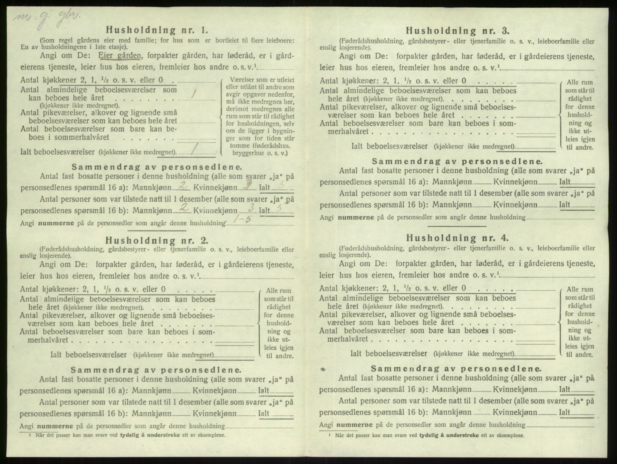 SAB, 1920 census for Gulen, 1920, p. 762