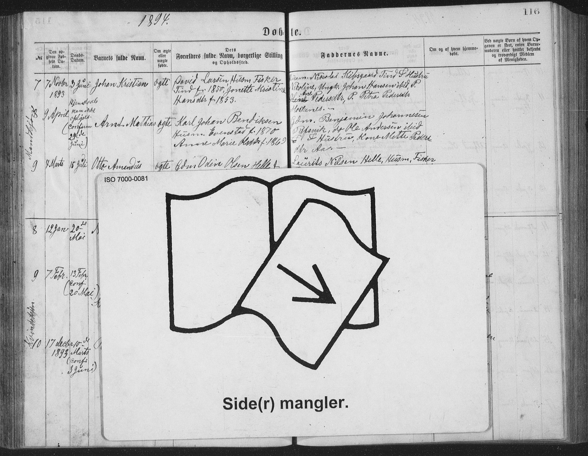 Ministerialprotokoller, klokkerbøker og fødselsregistre - Nordland, AV/SAT-A-1459/886/L1225: Parish register (copy) no. 886C02, 1874-1896, p. 116