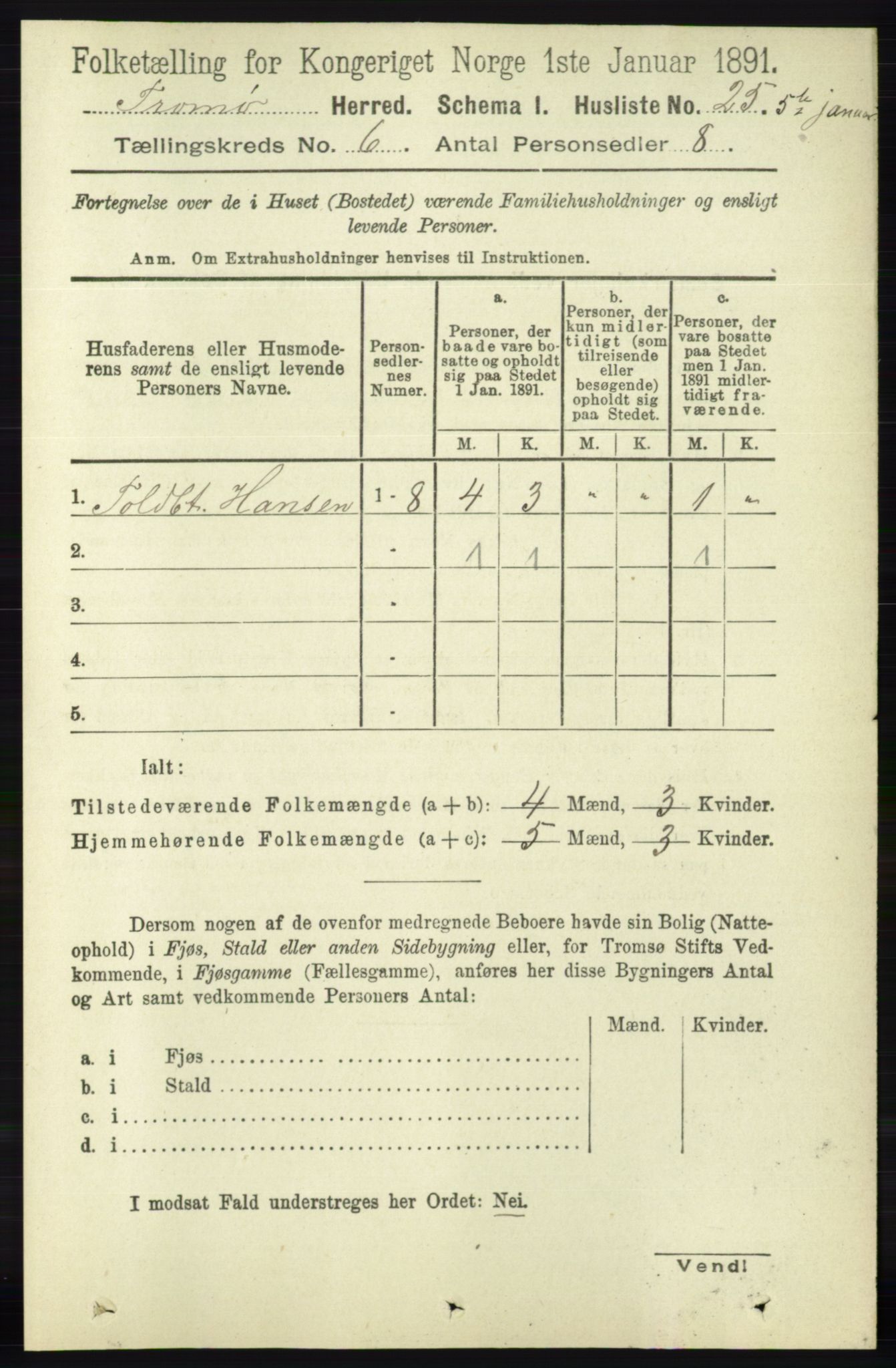 RA, 1891 census for 0921 Tromøy, 1891, p. 2860