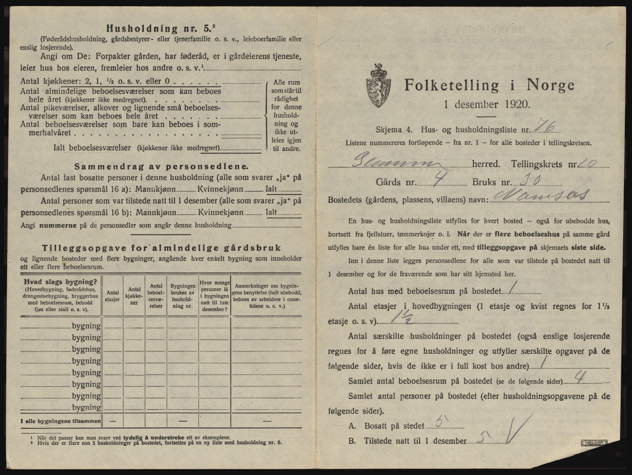 SAO, 1920 census for Glemmen, 1920, p. 2075