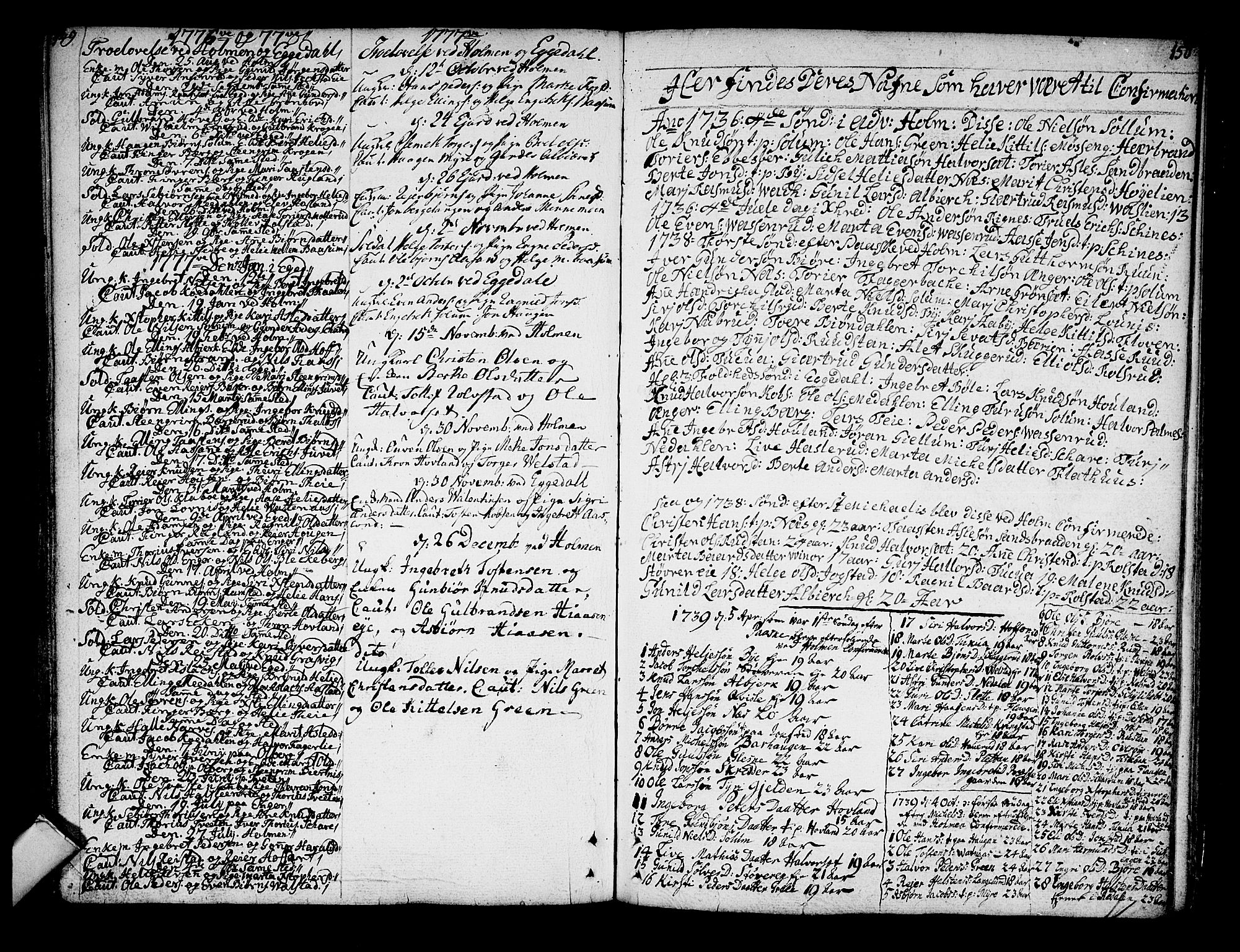 Sigdal kirkebøker, SAKO/A-245/F/Fa/L0001: Parish register (official) no. I 1, 1722-1777, p. 149-150