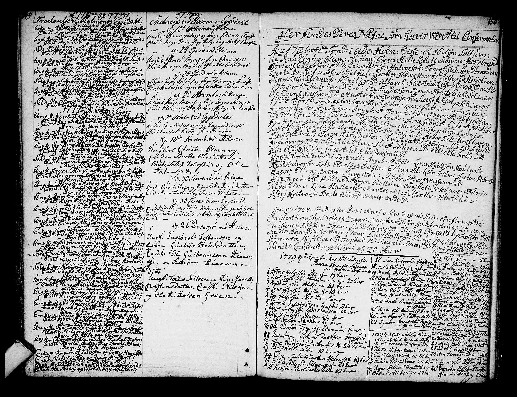 Sigdal kirkebøker, AV/SAKO-A-245/F/Fa/L0001: Parish register (official) no. I 1, 1722-1777, p. 149-150
