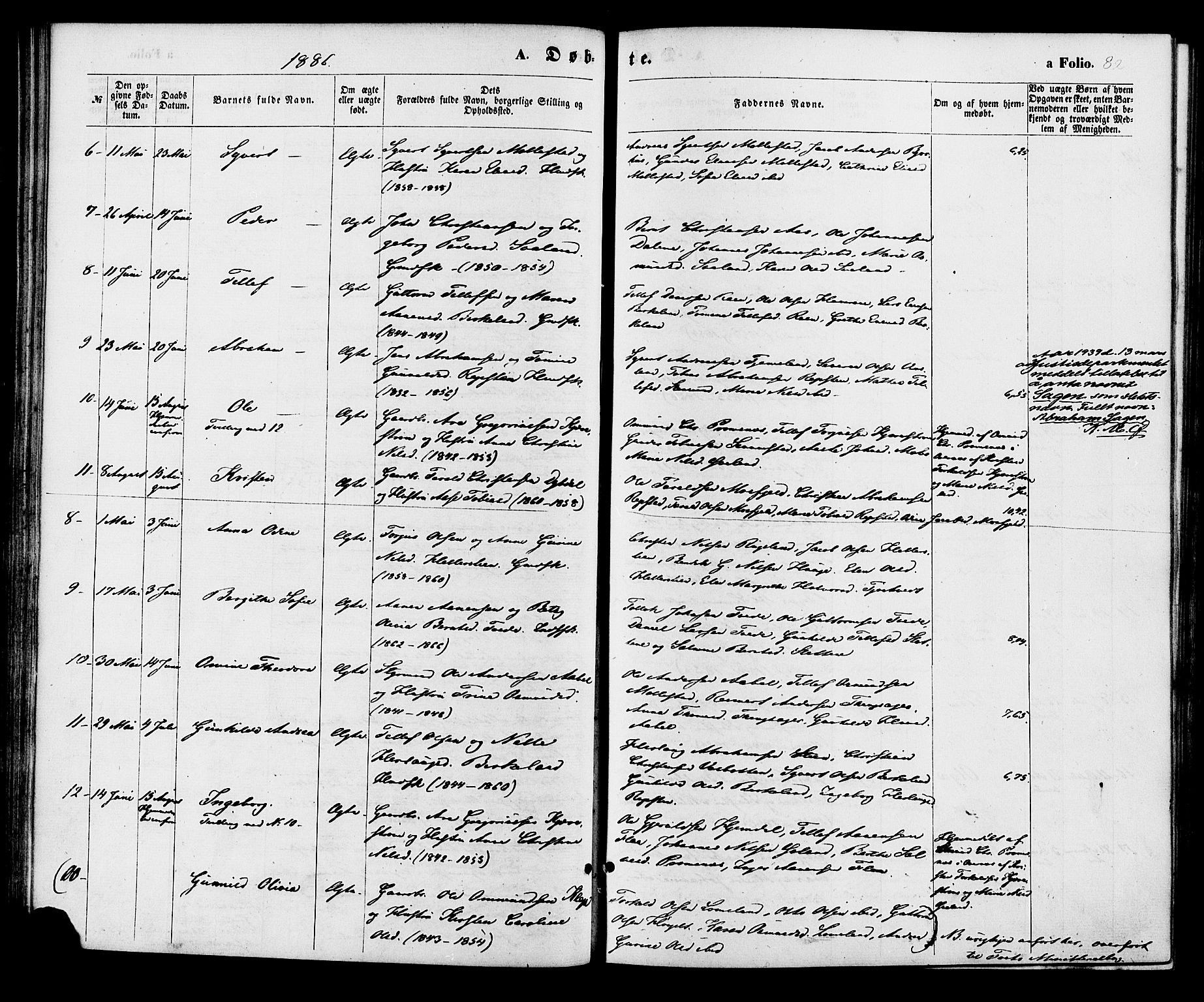 Birkenes sokneprestkontor, AV/SAK-1111-0004/F/Fa/L0004: Parish register (official) no. A 4, 1867-1886, p. 82