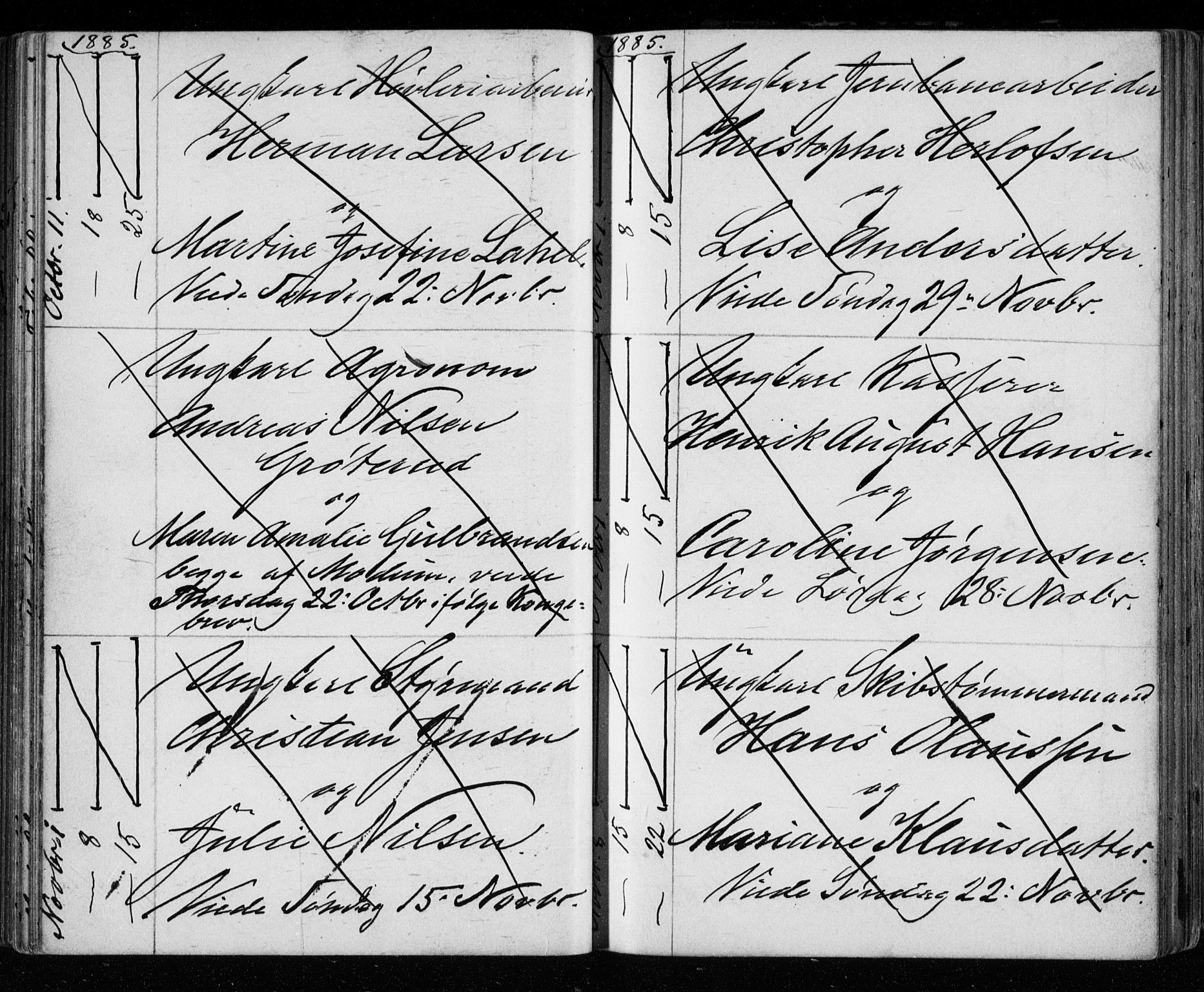 Bragernes kirkebøker, AV/SAKO-A-6/H/Ha/L0006: Banns register no. 6, 1873-1896