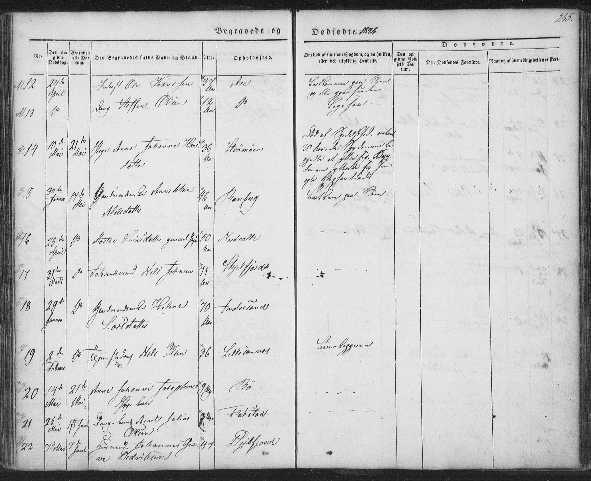 Ministerialprotokoller, klokkerbøker og fødselsregistre - Nordland, AV/SAT-A-1459/885/L1202: Parish register (official) no. 885A03, 1838-1859, p. 245