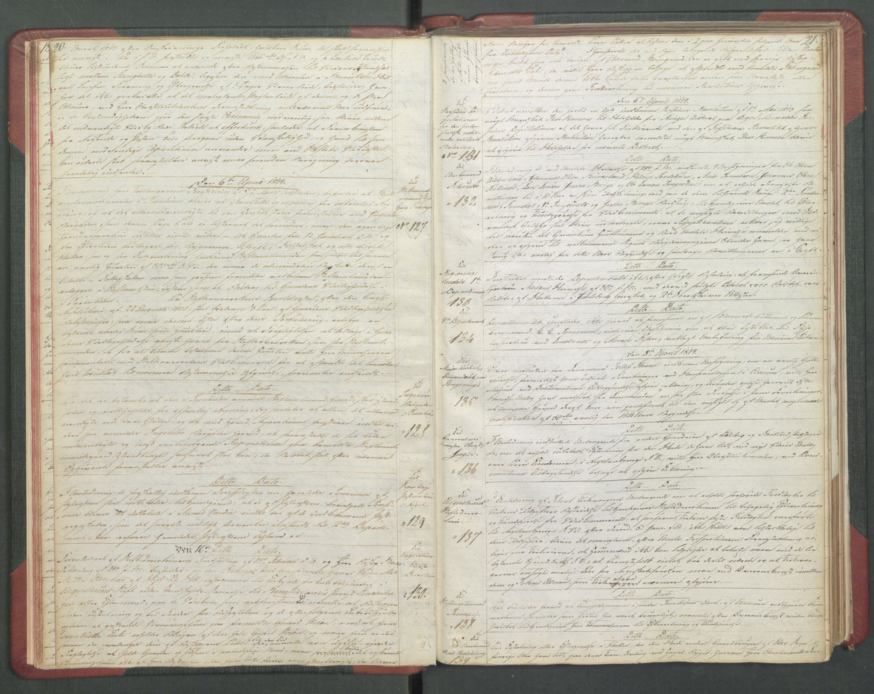Departementene i 1814, AV/RA-S-3899/Fb/L0028: Kopibok 1-1371, 1814, p. 20-21