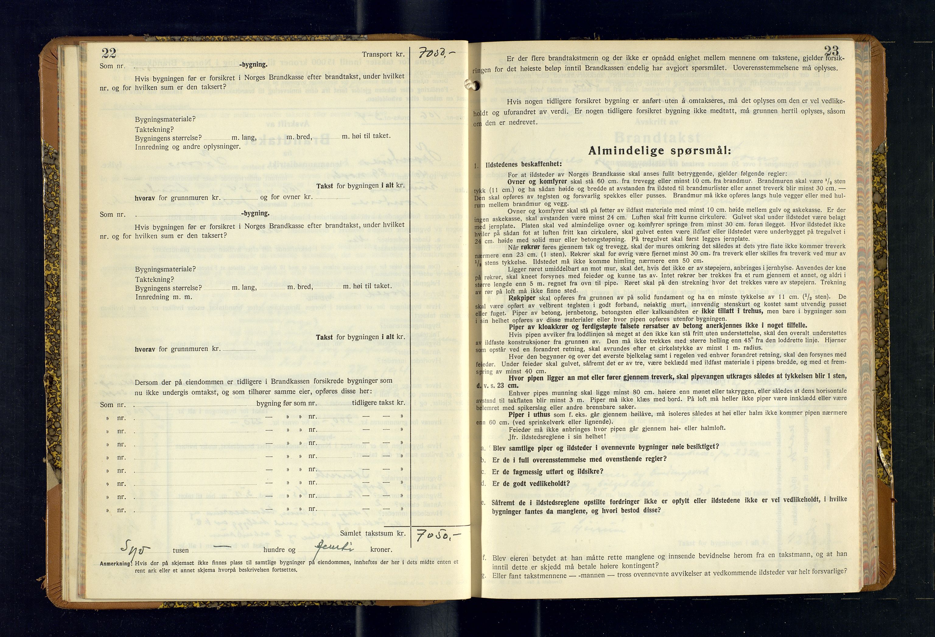 Harstad lensmannskontor, AV/SATØ-SATØ-10/F/Fr/Fra/L0622: Branntakstprotokoll (S), 1940-1945, p. 22-23