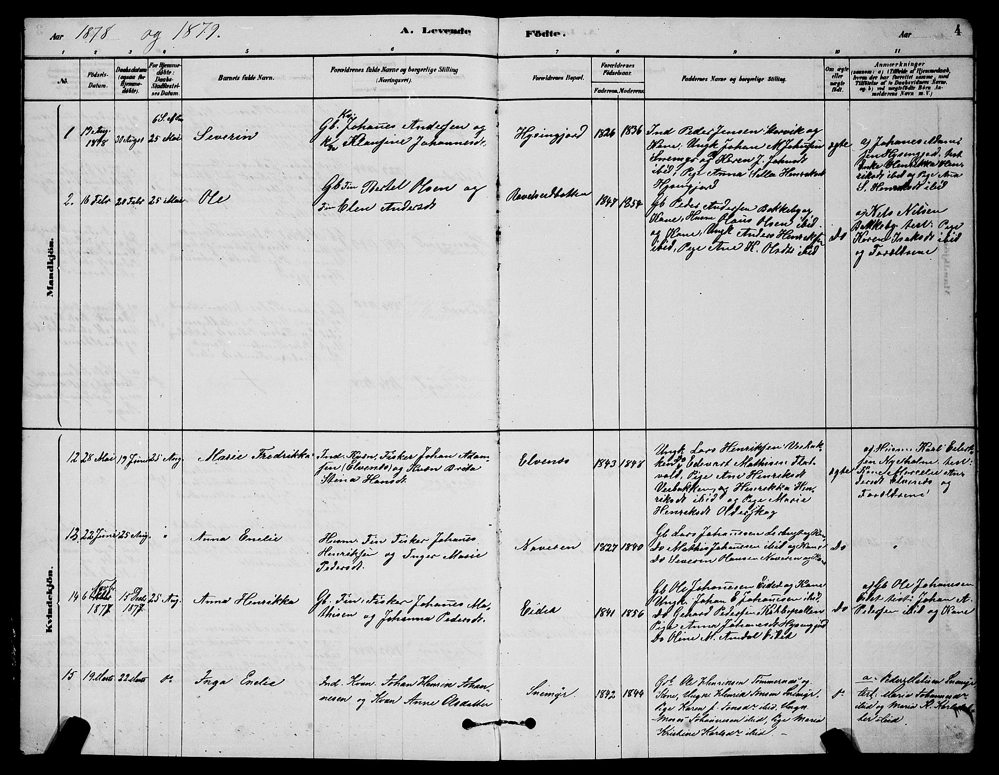 Skjervøy sokneprestkontor, SATØ/S-1300/H/Ha/Hab/L0020klokker: Parish register (copy) no. 20, 1878-1892, p. 4