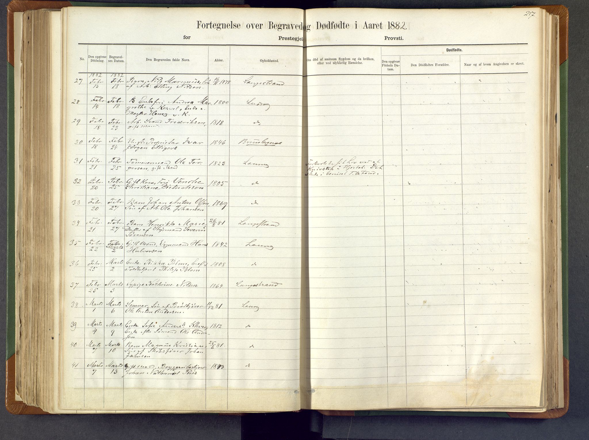 Larvik kirkebøker, SAKO/A-352/F/Fa/L0007: Parish register (official) no. I 7, 1871-1883, p. 217