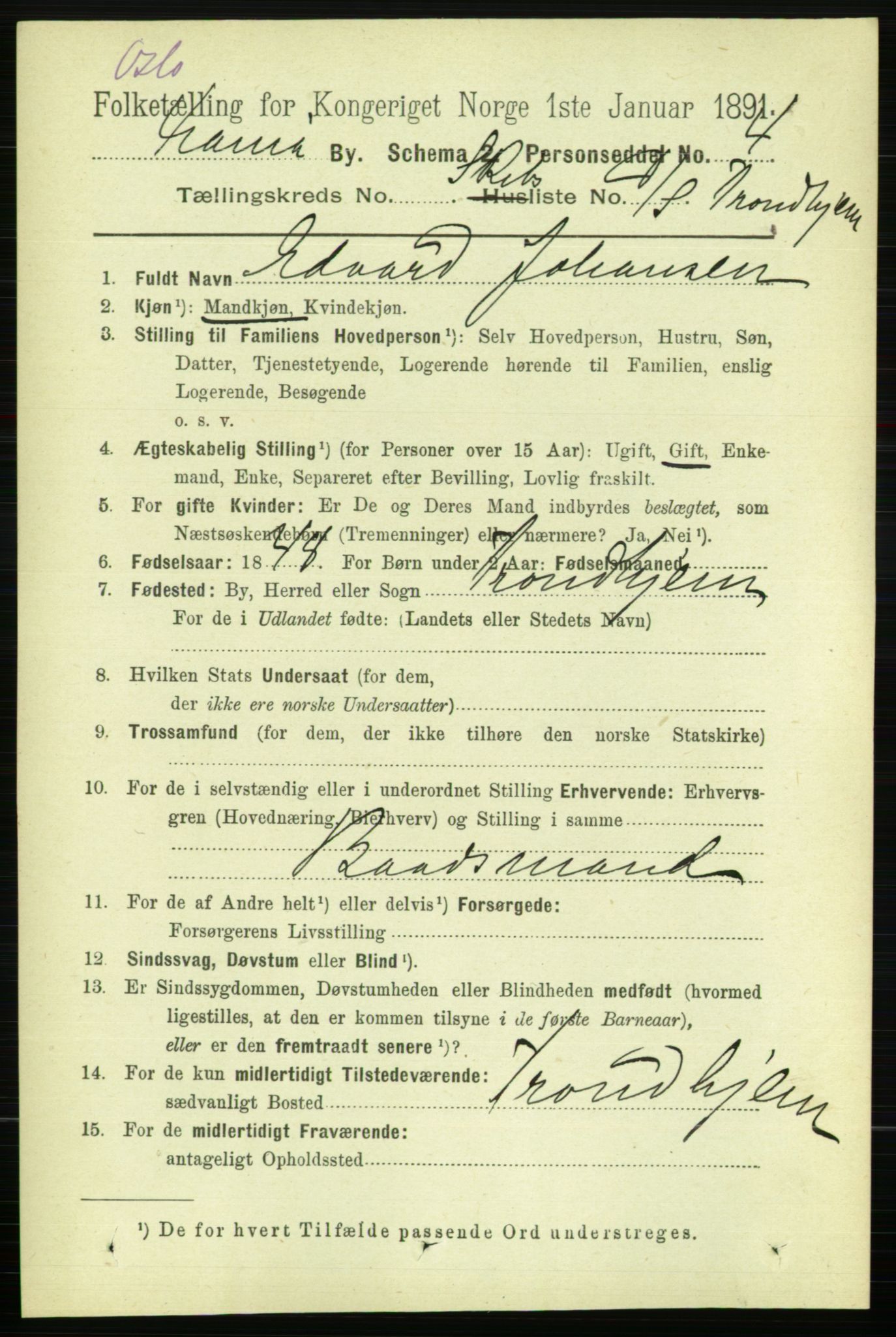 RA, 1891 census for 0301 Kristiania, 1891, p. 122806