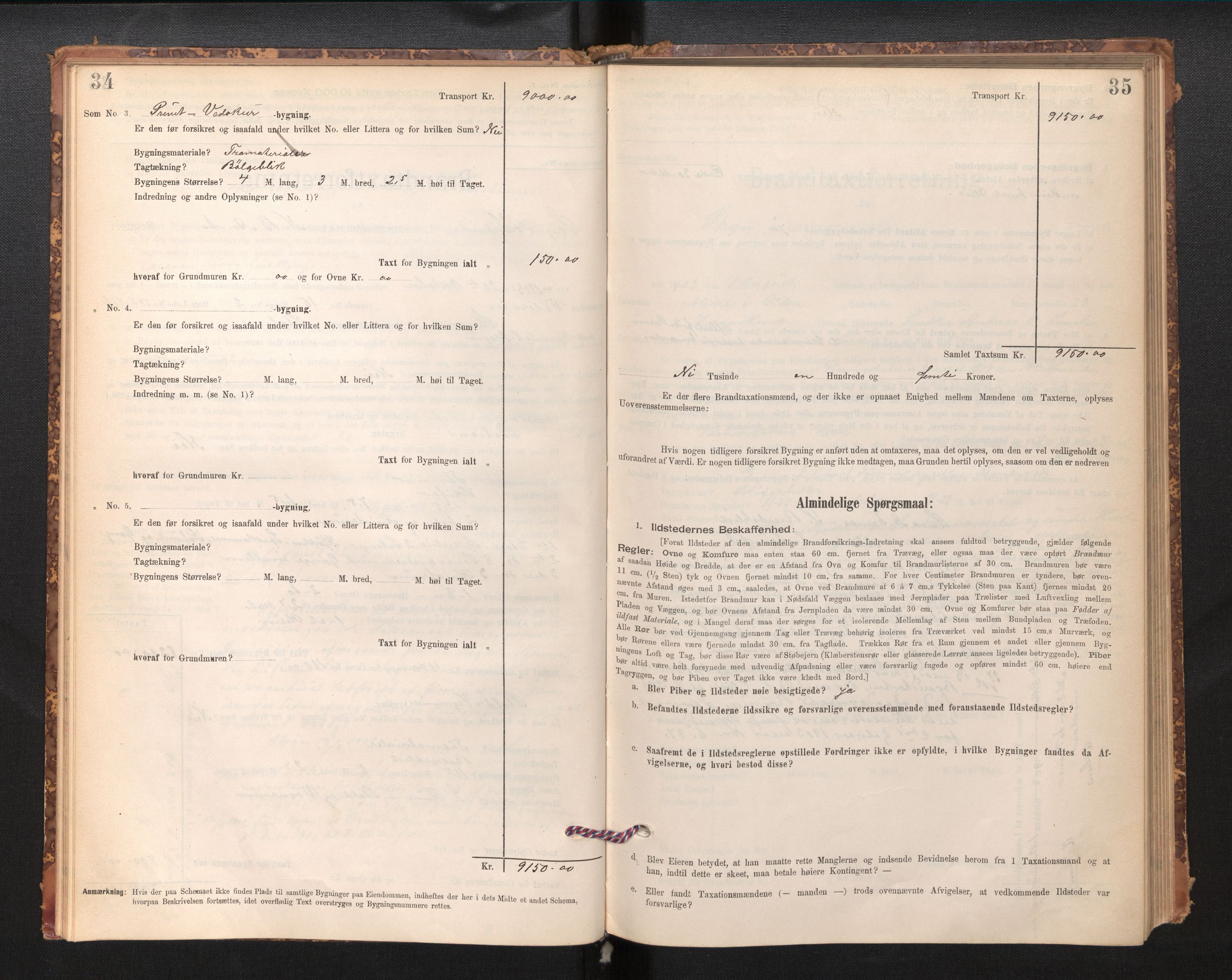 Lensmannen i Stryn og Innvik, AV/SAB-A-30201/0012/L0002: Branntakstprotokoll, skjematakst, 1894-1942, p. 34-35