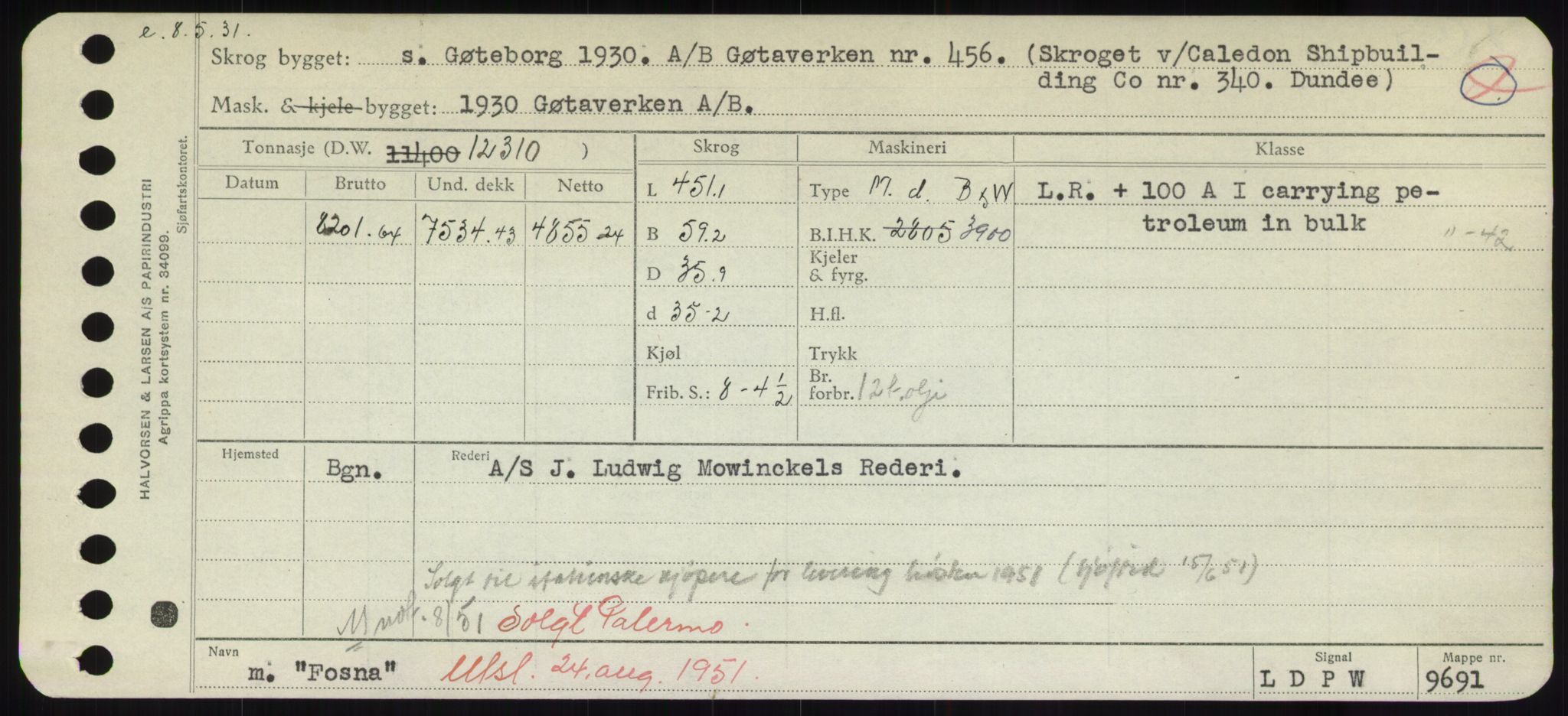 Sjøfartsdirektoratet med forløpere, Skipsmålingen, RA/S-1627/H/Hd/L0011: Fartøy, Fla-Får, p. 213