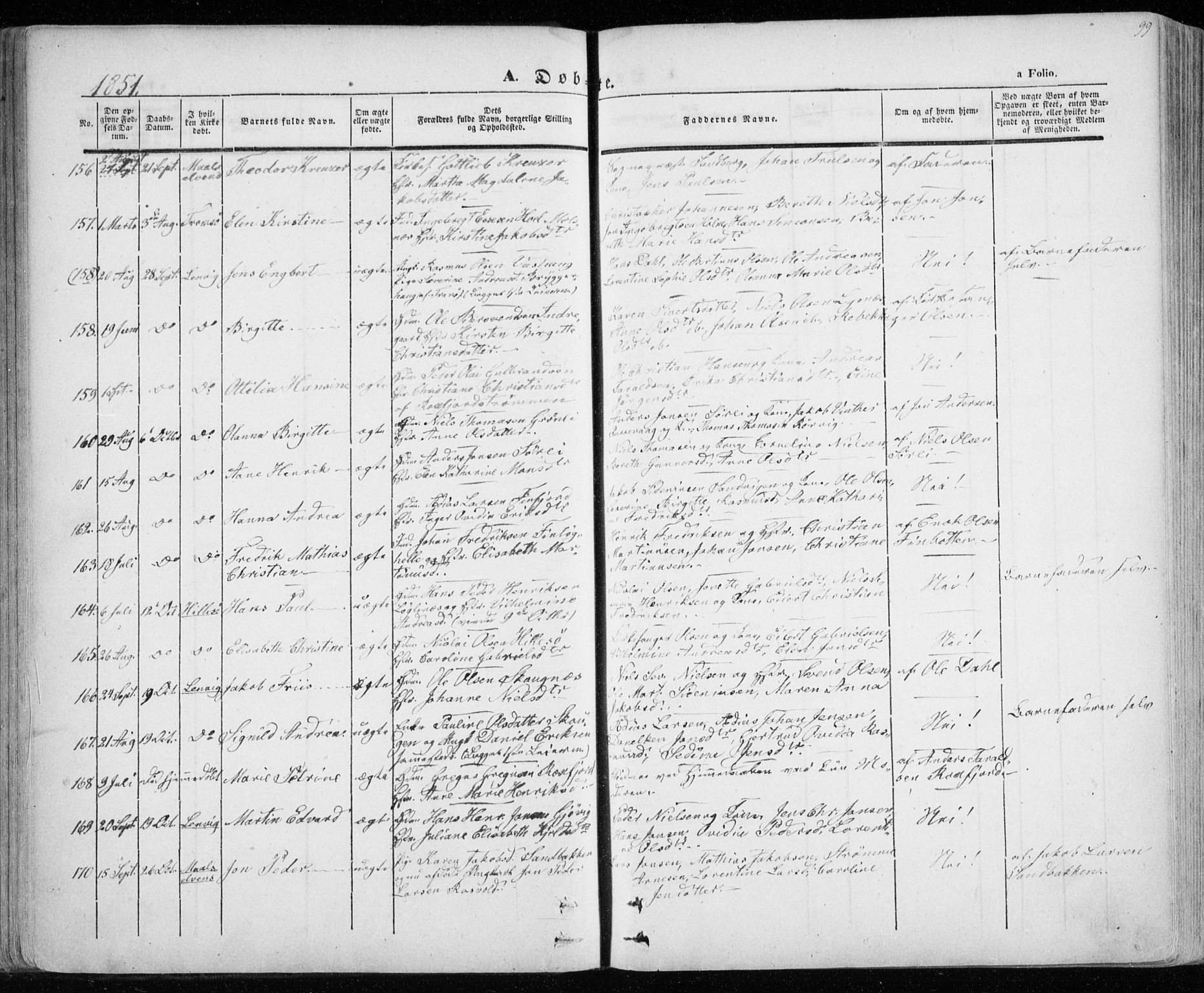 Lenvik sokneprestembete, SATØ/S-1310/H/Ha/Haa/L0006kirke: Parish register (official) no. 6, 1845-1854, p. 99