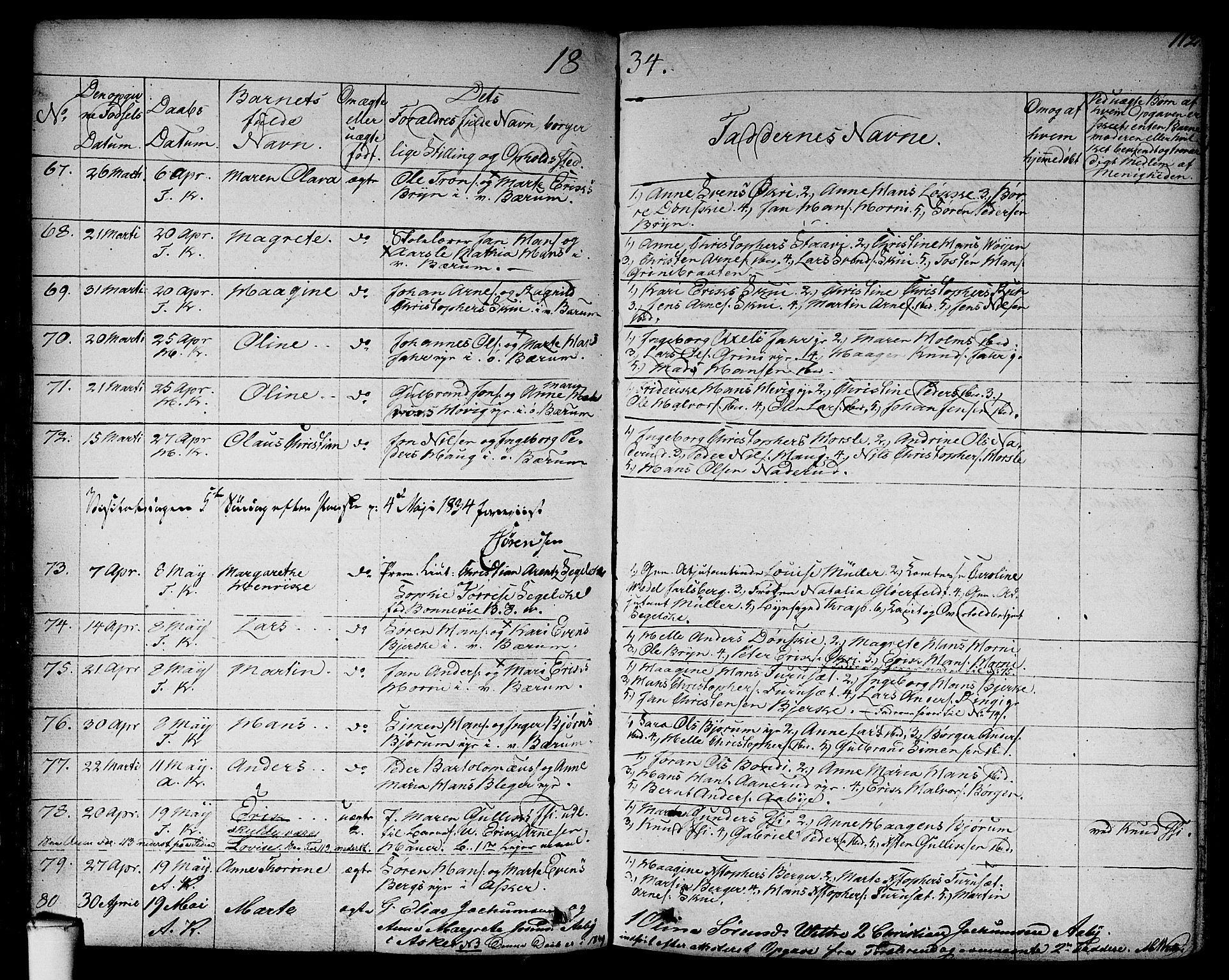 Asker prestekontor Kirkebøker, AV/SAO-A-10256a/F/Fa/L0007: Parish register (official) no. I 7, 1825-1864, p. 112