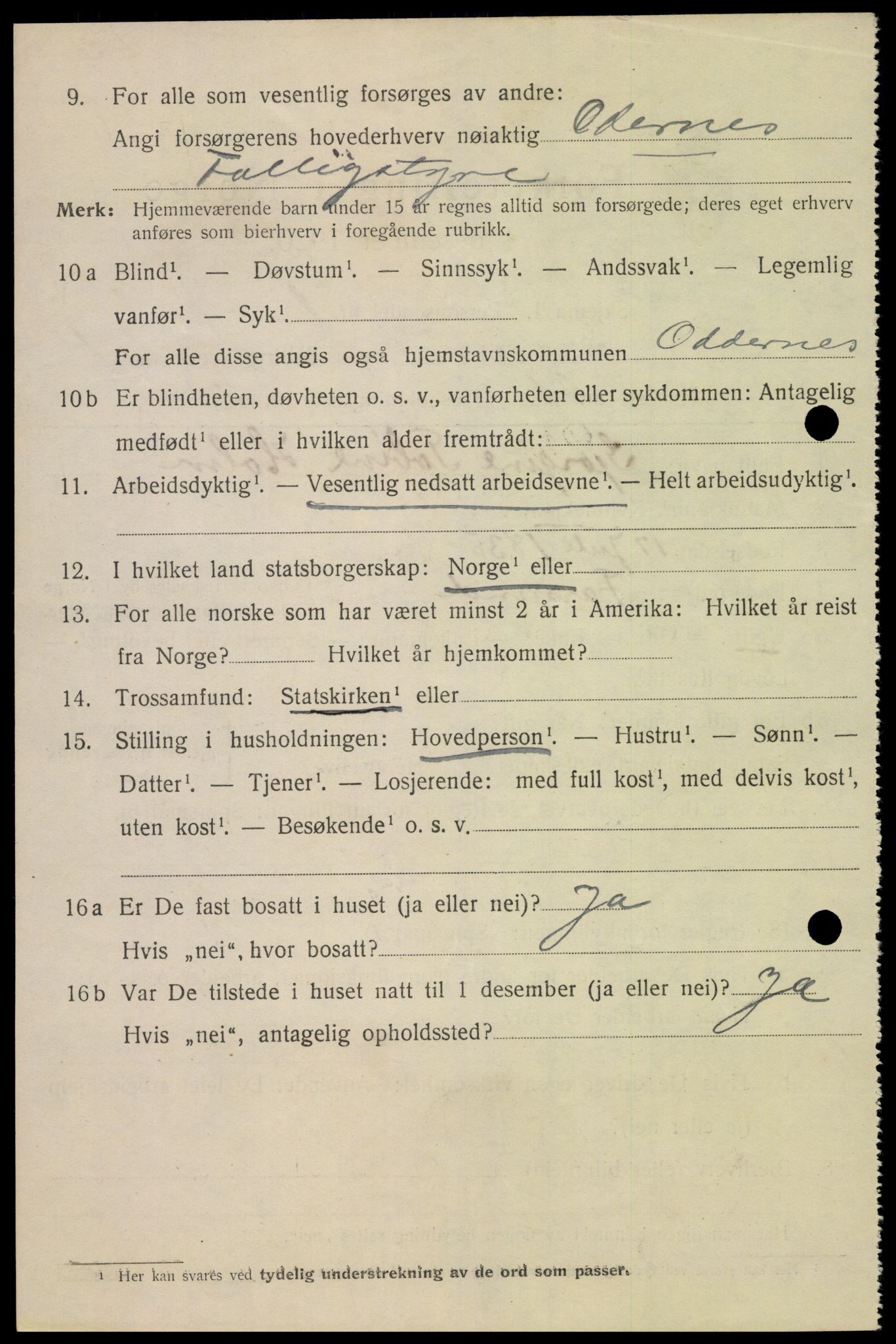 SAK, 1920 census for Farsund, 1920, p. 1962