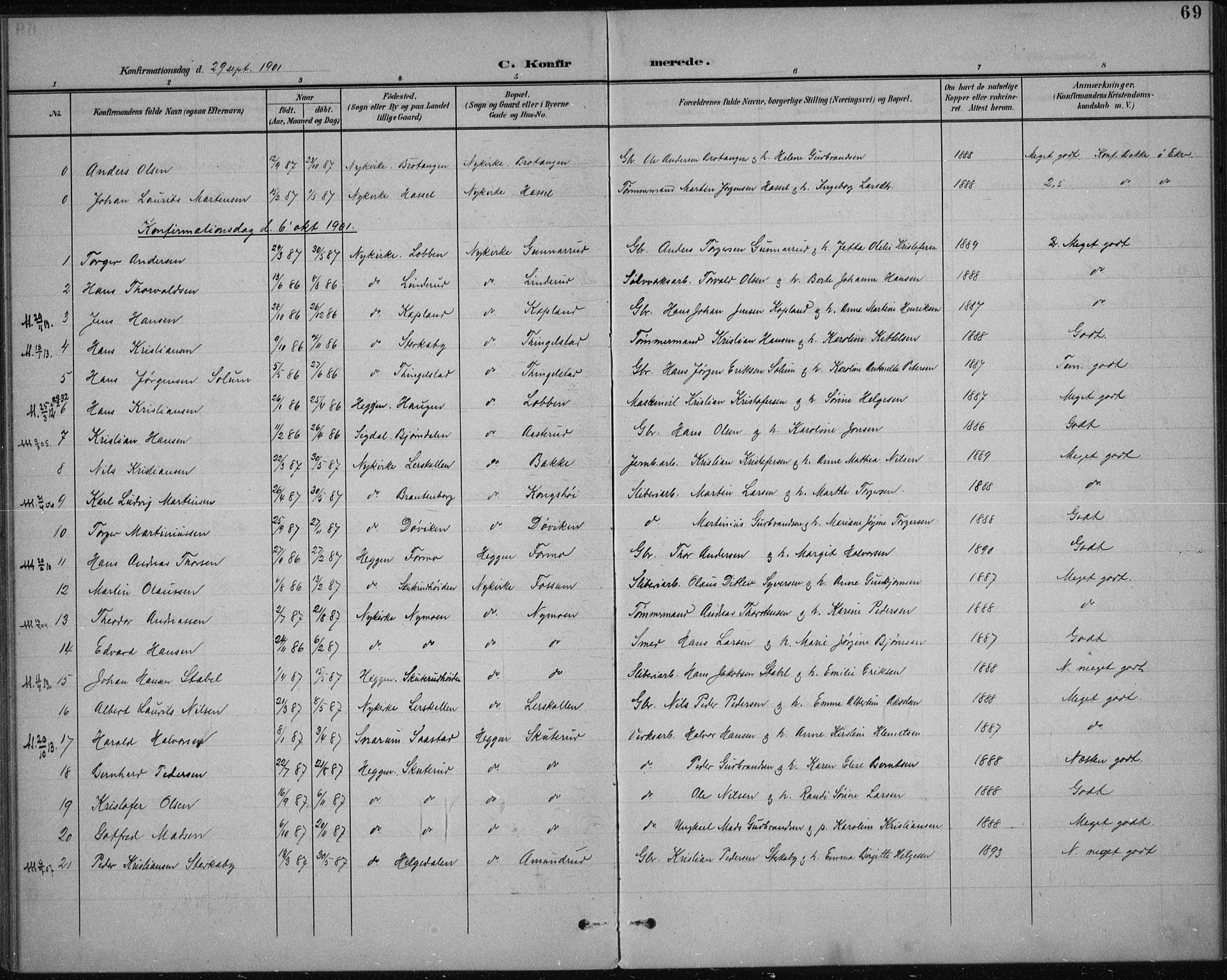 Modum kirkebøker, AV/SAKO-A-234/F/Fa/L0017: Parish register (official) no. 17, 1900-1915, p. 69