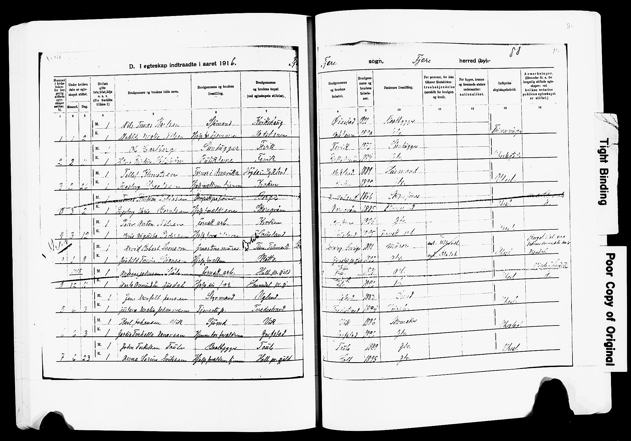 Fjære sokneprestkontor, SAK/1111-0011/F/Fa/L0003: Parish register (official) no. A 3.1, 1903-1920, p. 55