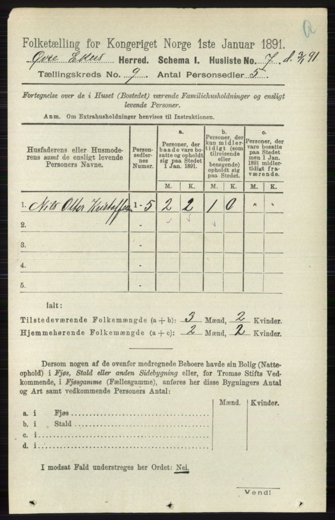 RA, 1891 census for 0624 Øvre Eiker, 1891, p. 3584