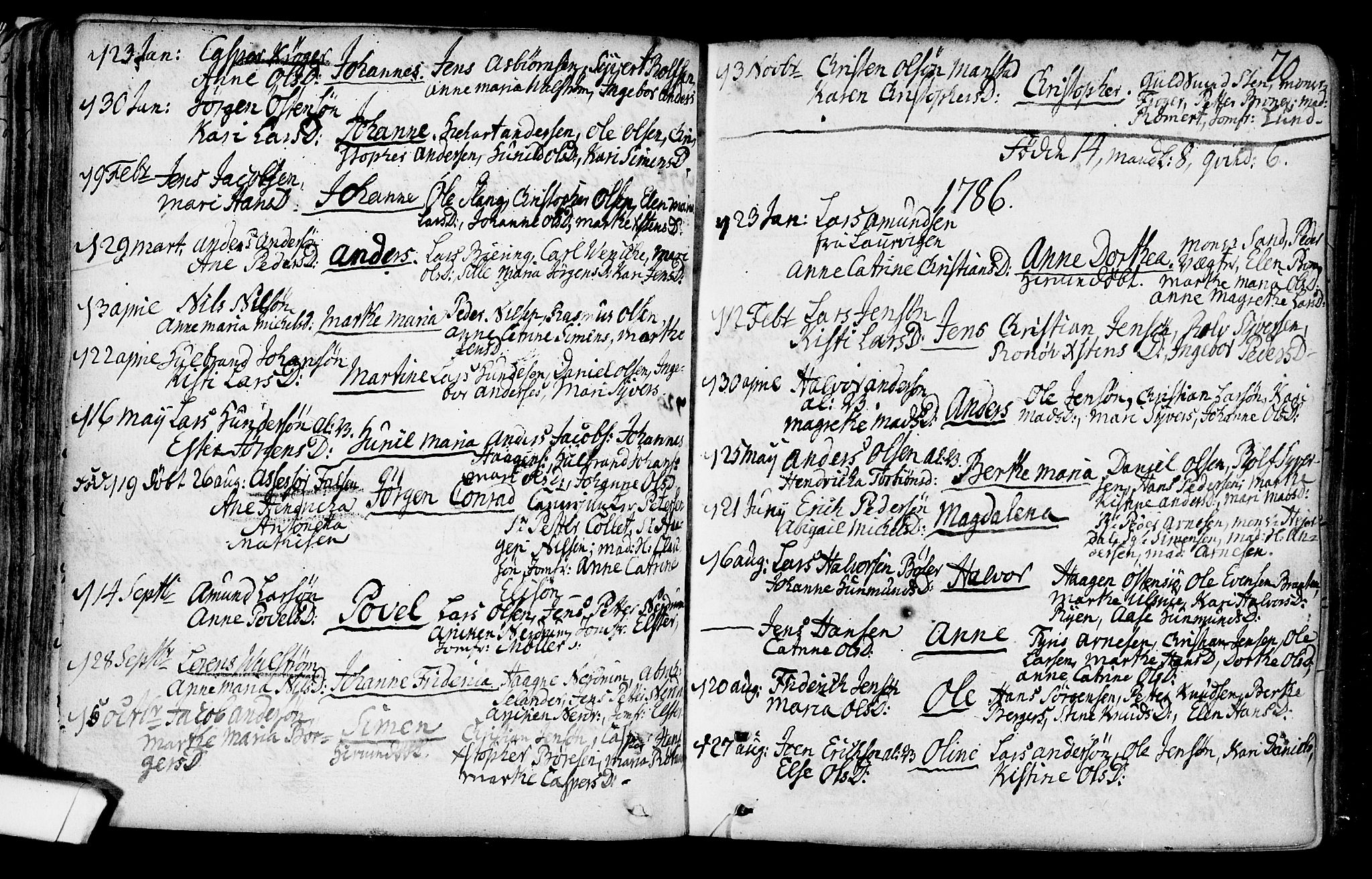 Gamlebyen prestekontor Kirkebøker, SAO/A-10884/F/Fa/L0001: Parish register (official) no. 1, 1734-1818, p. 70