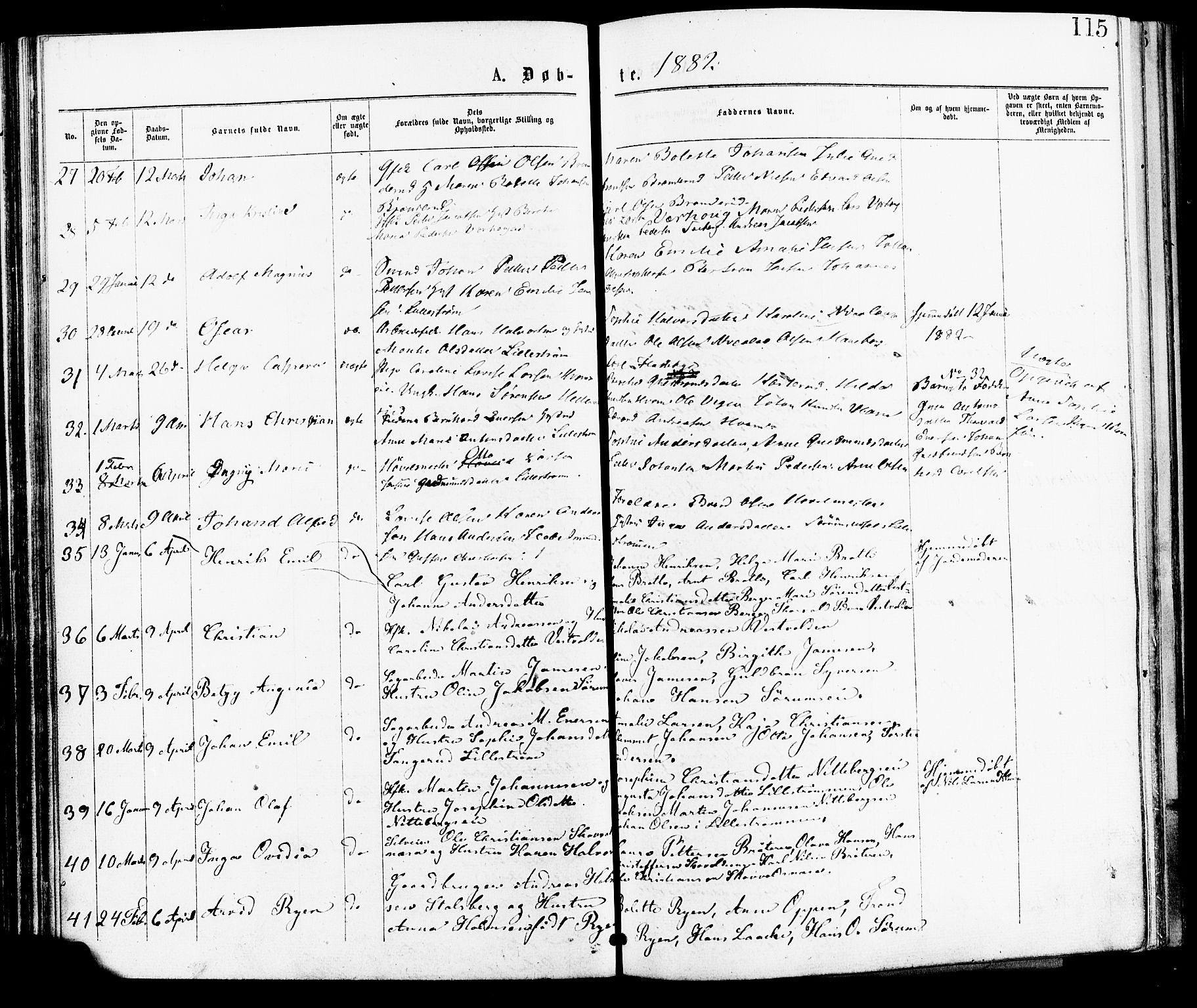 Skedsmo prestekontor Kirkebøker, AV/SAO-A-10033a/F/Fa/L0012: Parish register (official) no. I 12, 1876-1883, p. 115