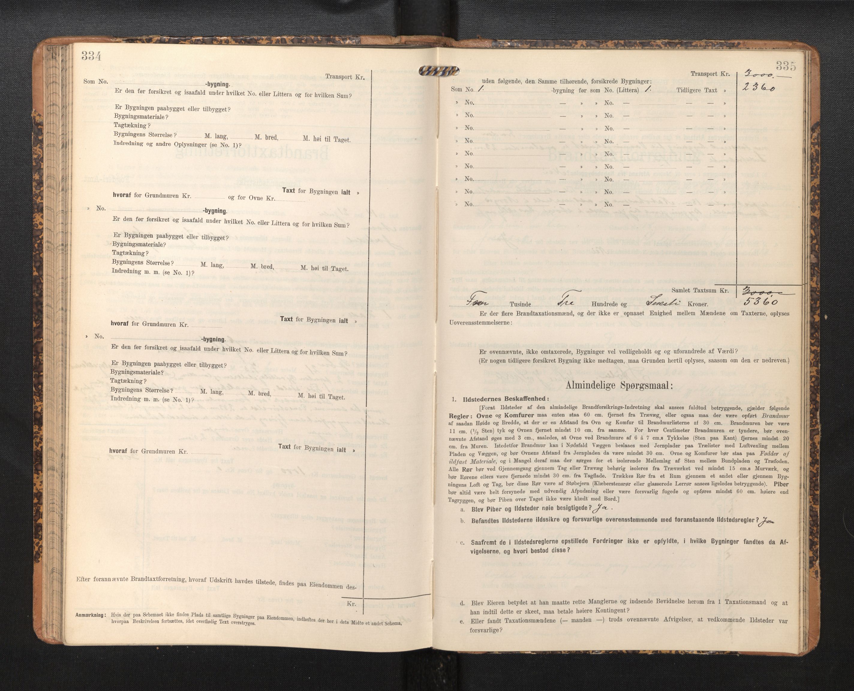 Lensmannen i Jostedal, SAB/A-28601/0012/L0004: Branntakstprotokoll, skjematakst, 1906-1919, p. 334-335