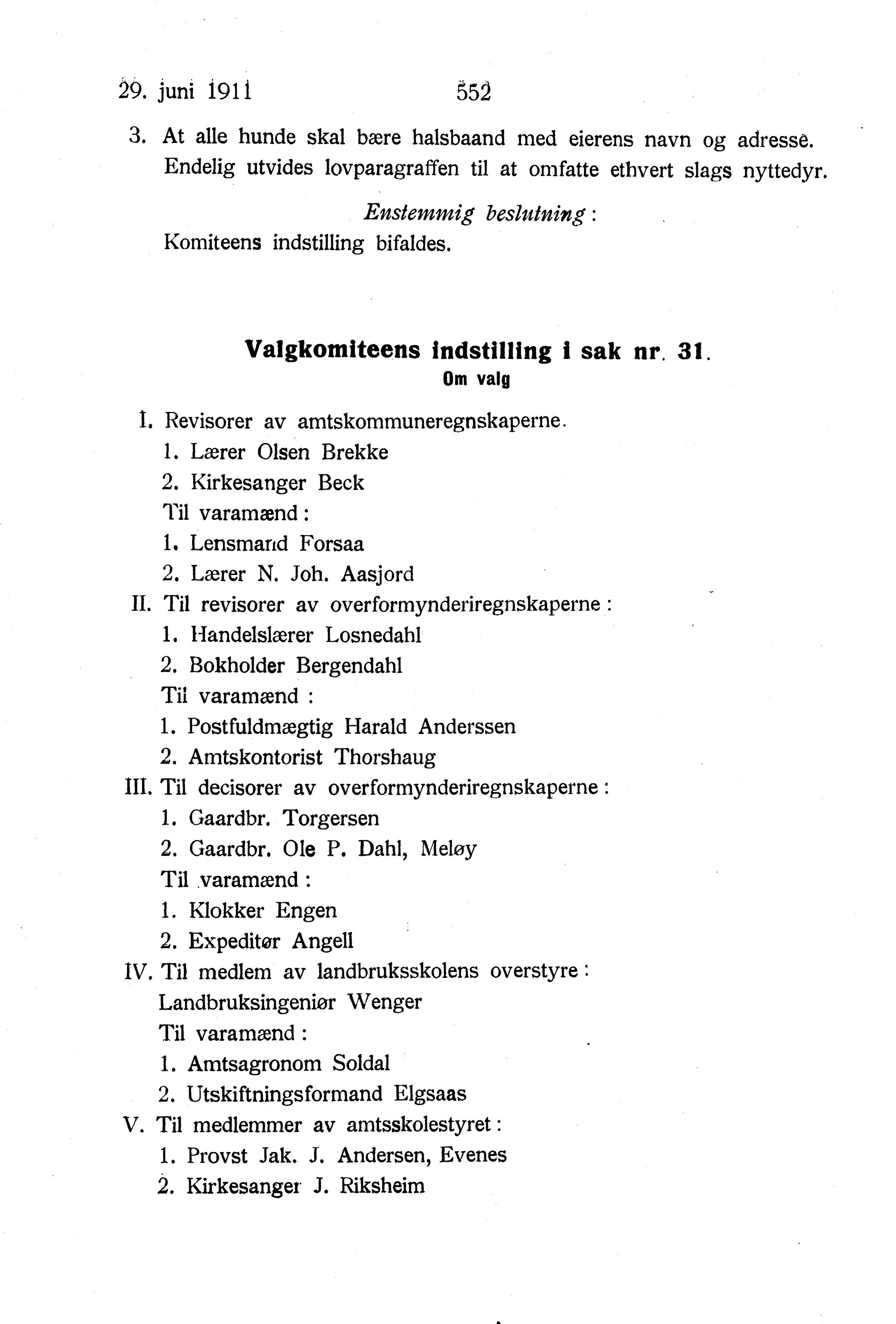 Nordland Fylkeskommune. Fylkestinget, AIN/NFK-17/176/A/Ac/L0034: Fylkestingsforhandlinger 1911, 1911