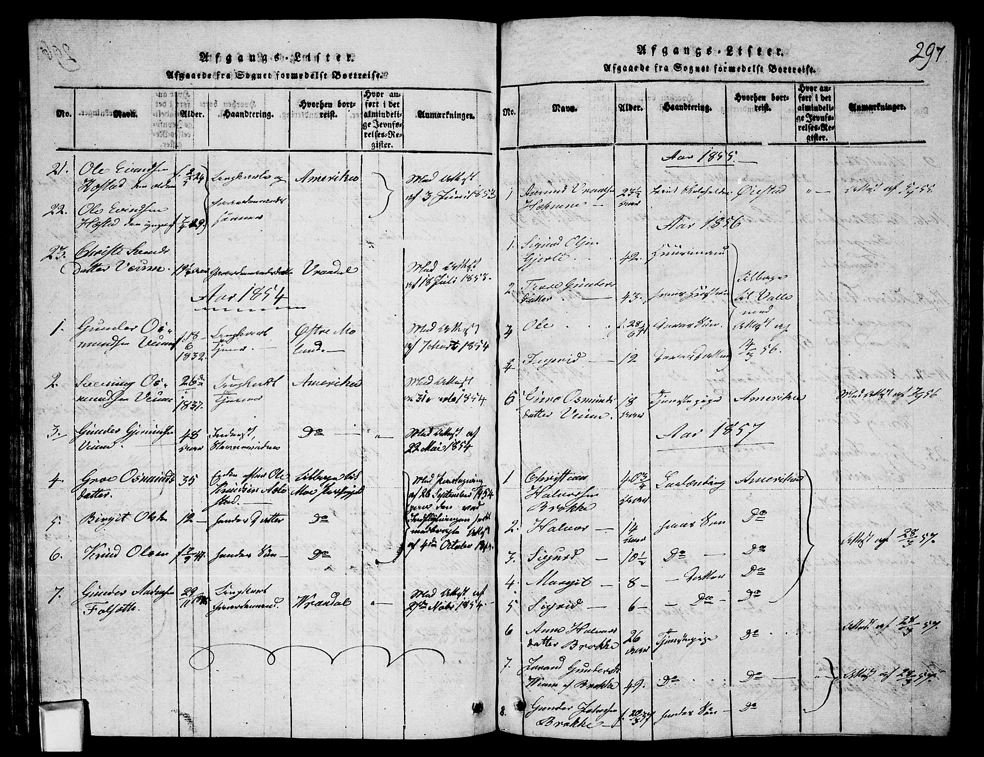 Fyresdal kirkebøker, SAKO/A-263/G/Ga/L0003: Parish register (copy) no. I 3, 1815-1863, p. 297