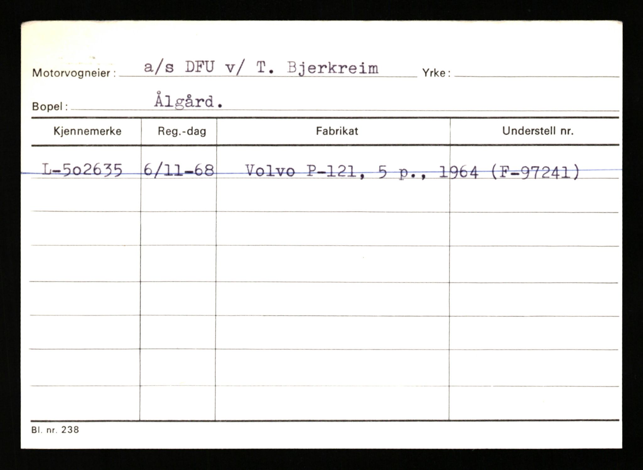 Stavanger trafikkstasjon, SAST/A-101942/0/H/L0006: Dalva - Egersund, 1930-1971, p. 345