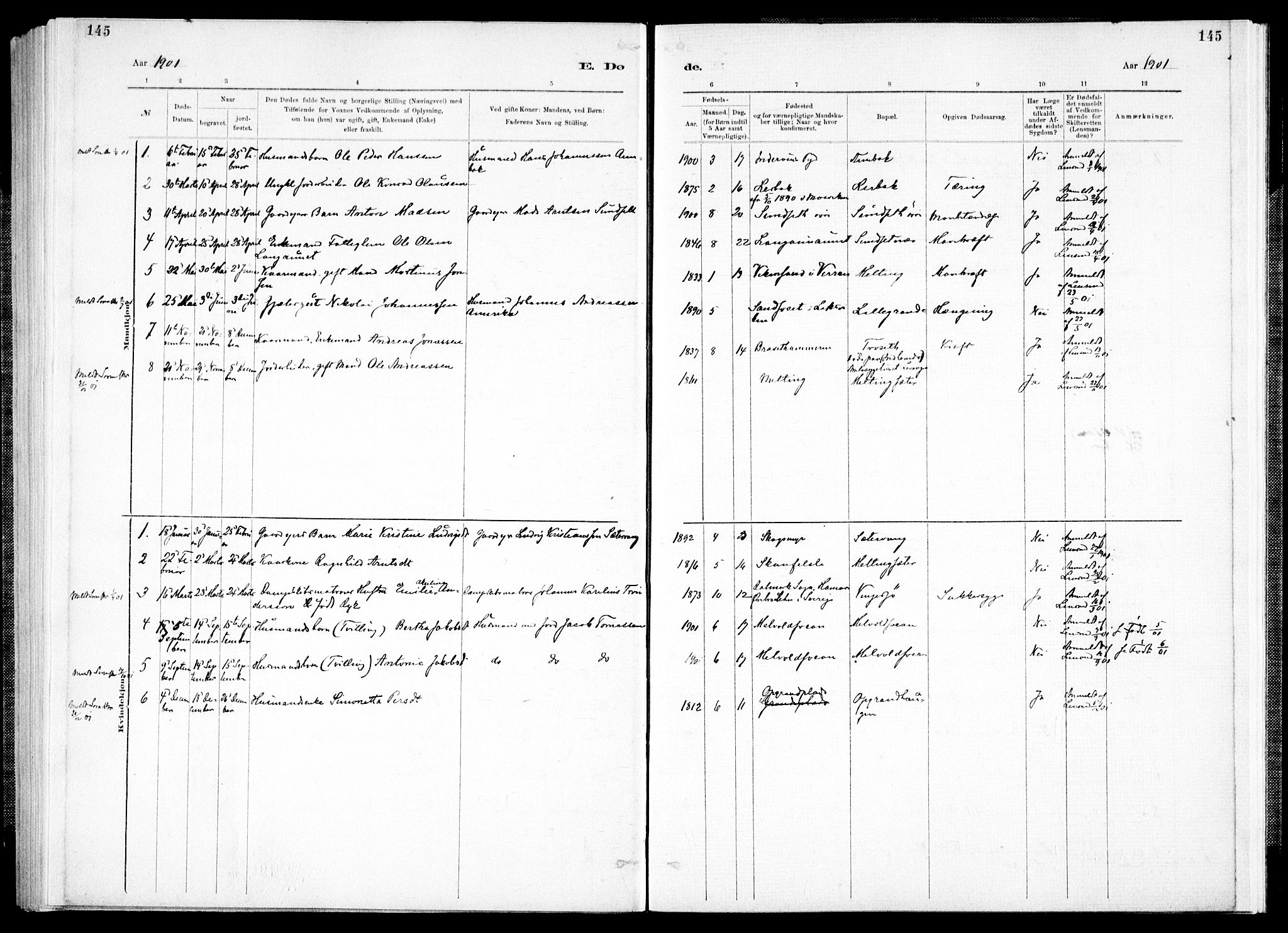 Ministerialprotokoller, klokkerbøker og fødselsregistre - Nord-Trøndelag, SAT/A-1458/733/L0325: Parish register (official) no. 733A04, 1884-1908, p. 145