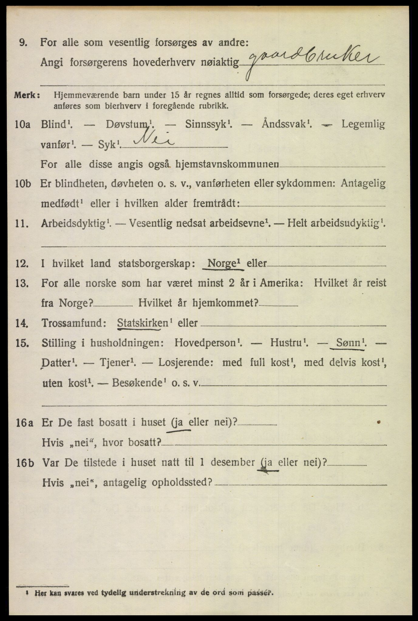 SAH, 1920 census for Vestre Toten, 1920, p. 7687