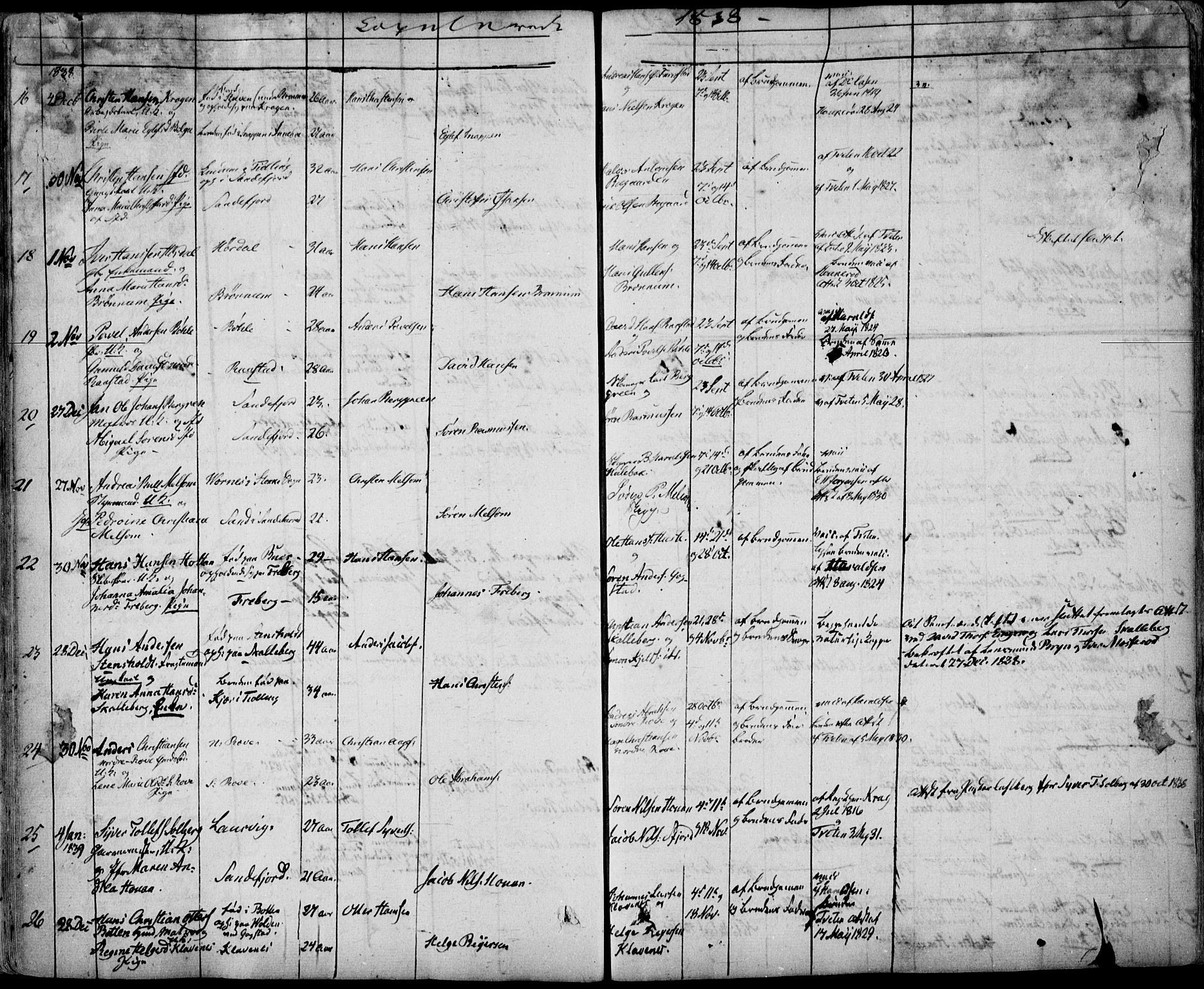 Sandar kirkebøker, SAKO/A-243/F/Fa/L0005: Parish register (official) no. 5, 1832-1847, p. 602-603