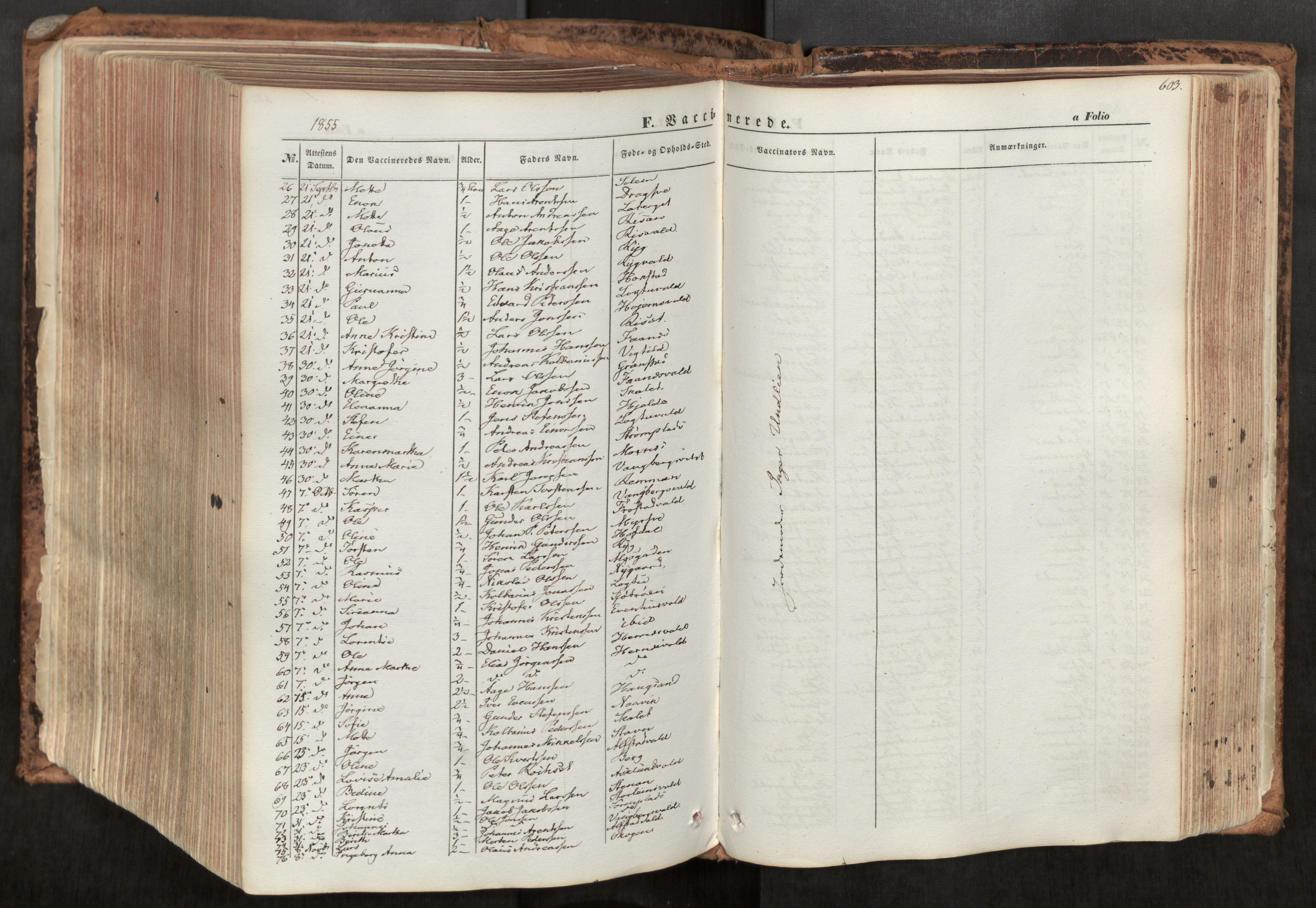 Ministerialprotokoller, klokkerbøker og fødselsregistre - Nord-Trøndelag, SAT/A-1458/713/L0116: Parish register (official) no. 713A07, 1850-1877, p. 603