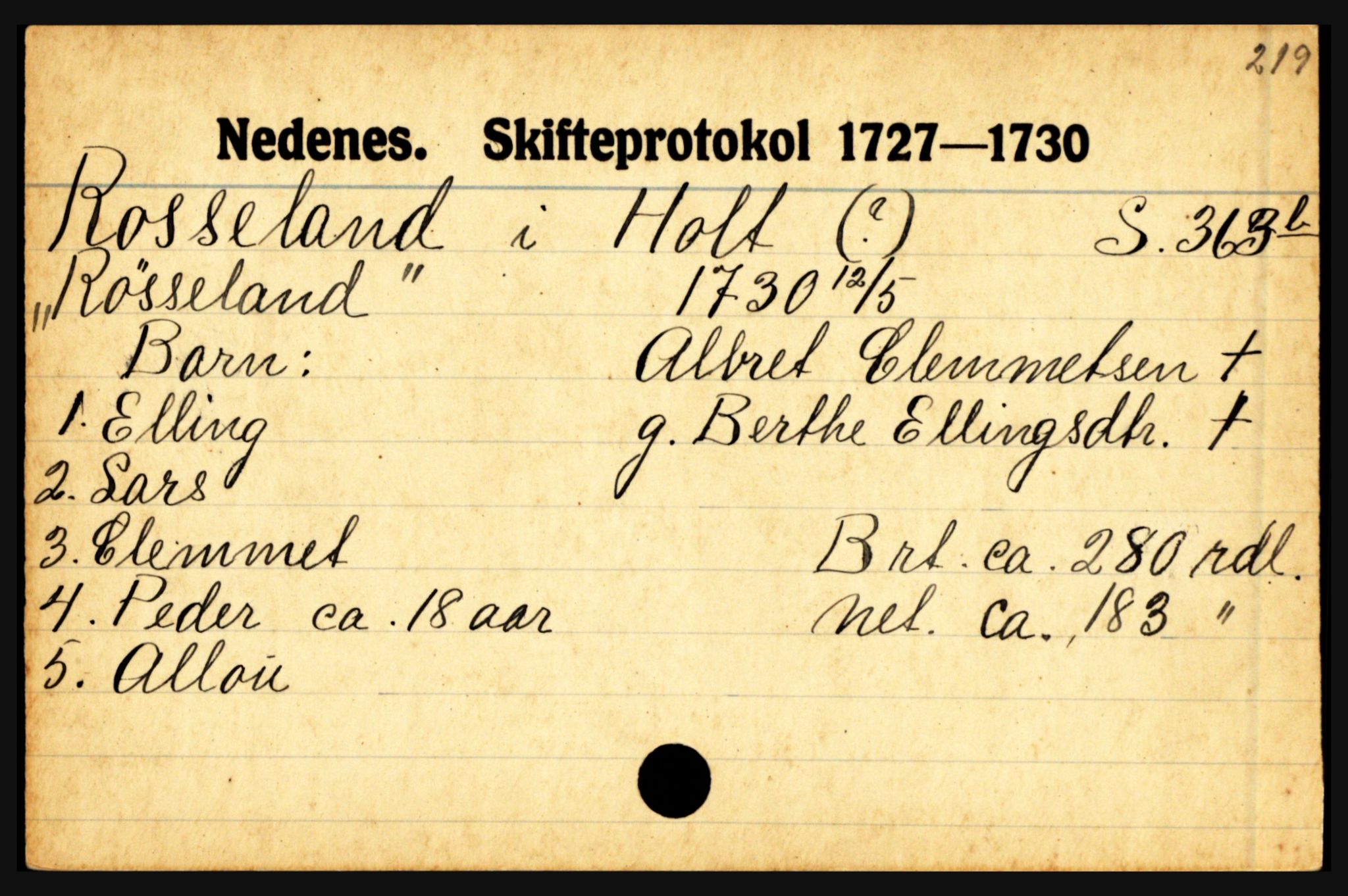 Nedenes sorenskriveri før 1824, AV/SAK-1221-0007/H, p. 24413