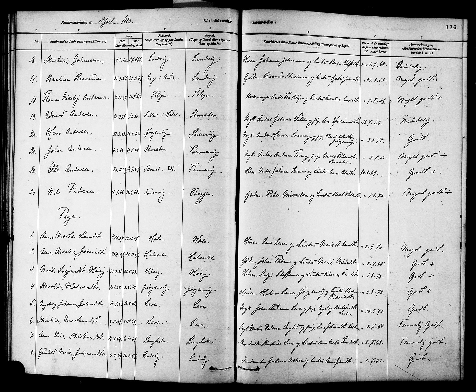 Ministerialprotokoller, klokkerbøker og fødselsregistre - Møre og Romsdal, AV/SAT-A-1454/577/L0896: Parish register (official) no. 577A03, 1880-1898, p. 116