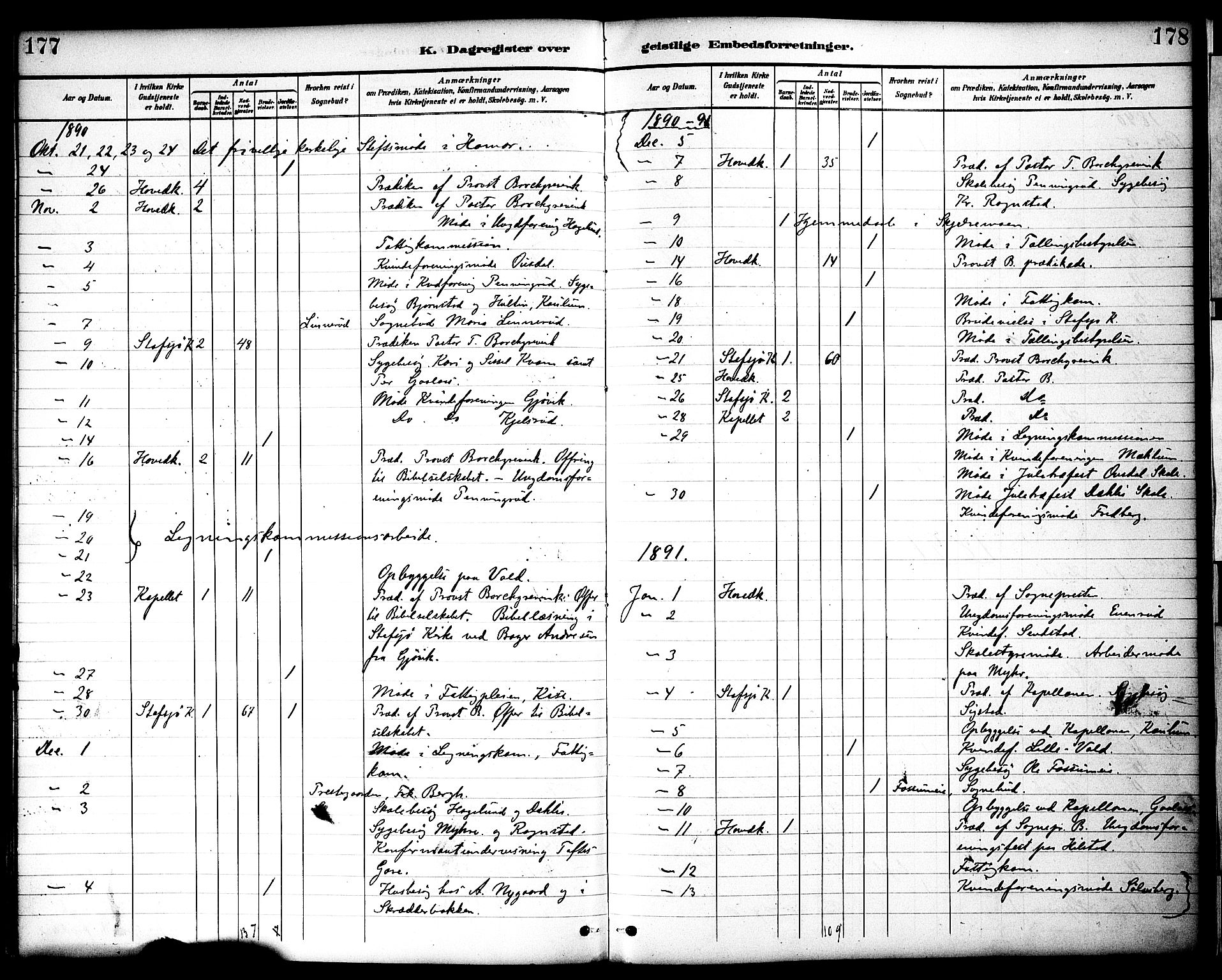 Nes prestekontor, Hedmark, AV/SAH-PREST-020/K/Ka/L0010: Parish register (official) no. 10, 1887-1905, p. 177-178