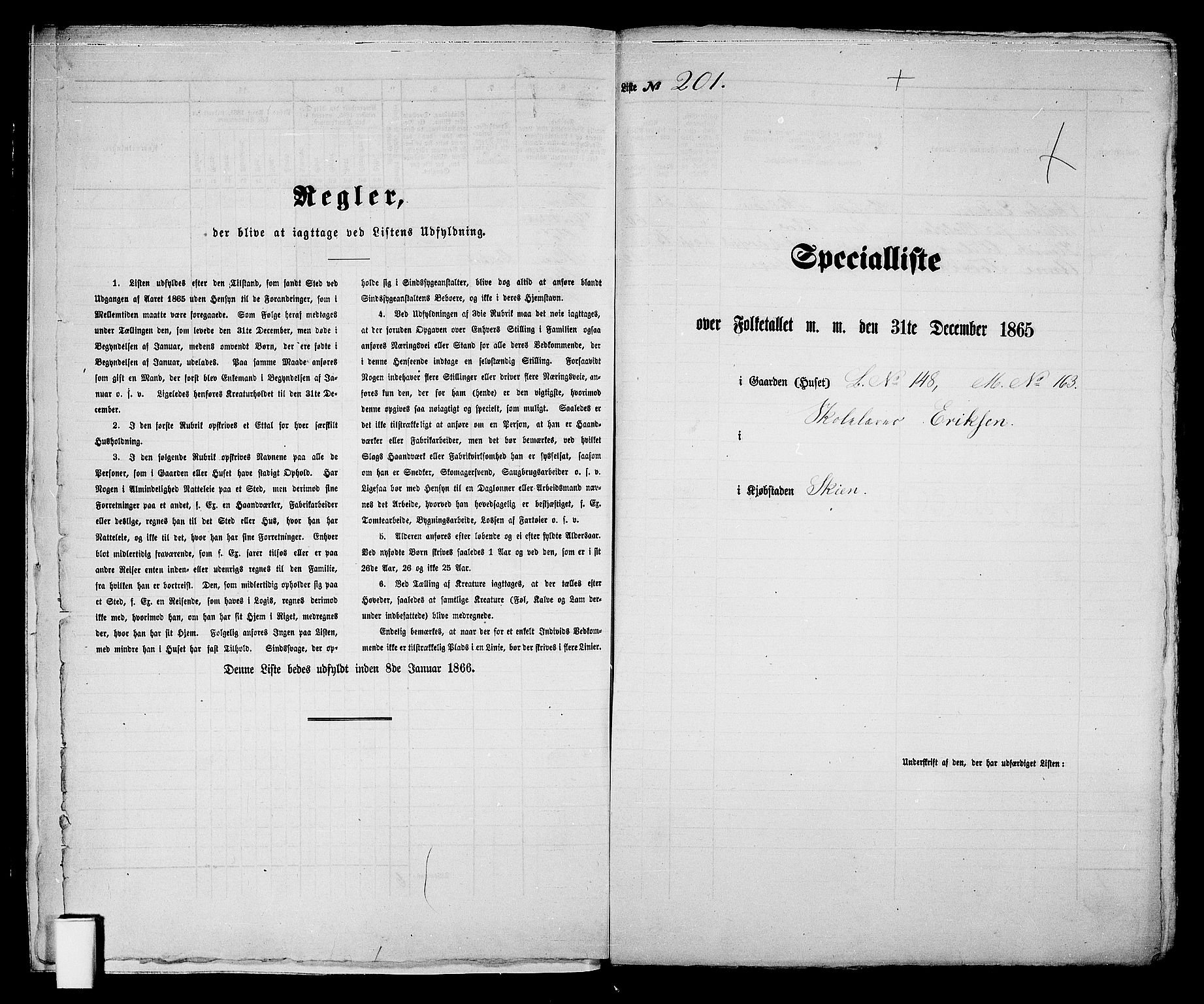 RA, 1865 census for Skien, 1865, p. 416