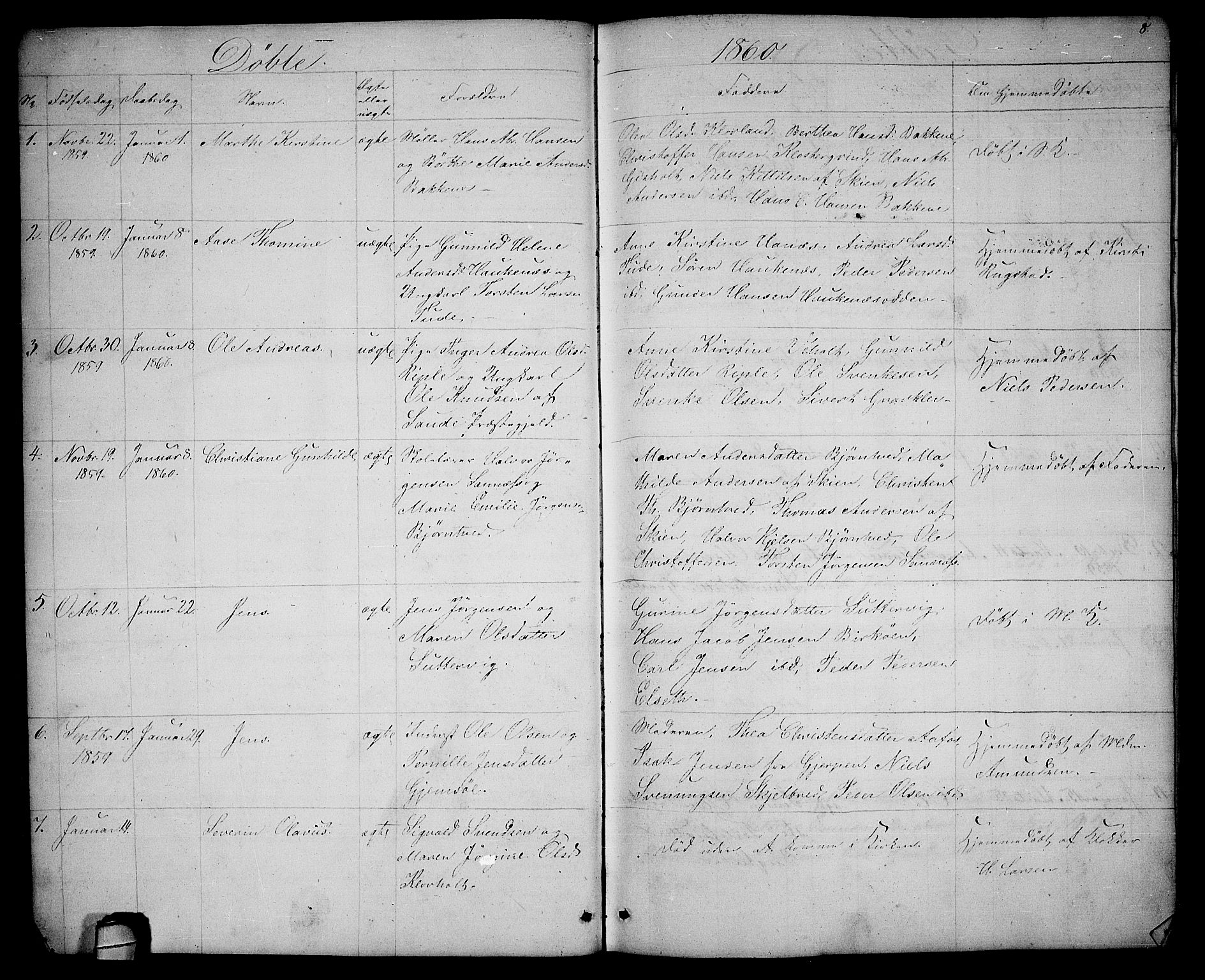 Solum kirkebøker, SAKO/A-306/G/Ga/L0004: Parish register (copy) no. I 4, 1859-1876, p. 8
