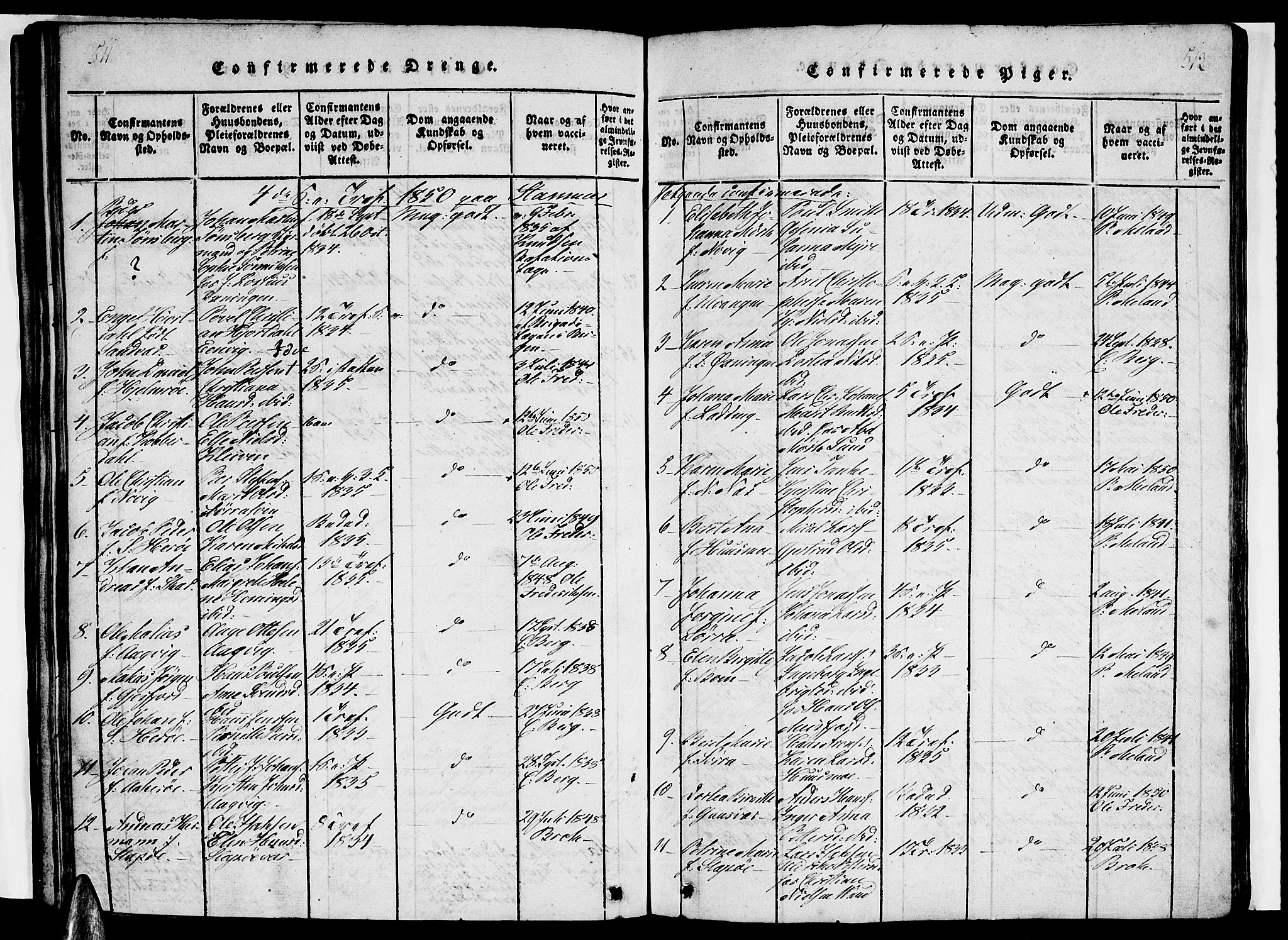 Ministerialprotokoller, klokkerbøker og fødselsregistre - Nordland, AV/SAT-A-1459/831/L0474: Parish register (copy) no. 831C01, 1820-1850, p. 511-512