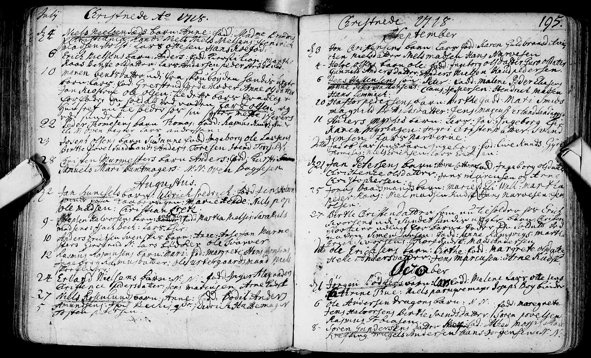 Bragernes kirkebøker, AV/SAKO-A-6/F/Fa/L0003: Parish register (official) no. I 3, 1706-1734, p. 195