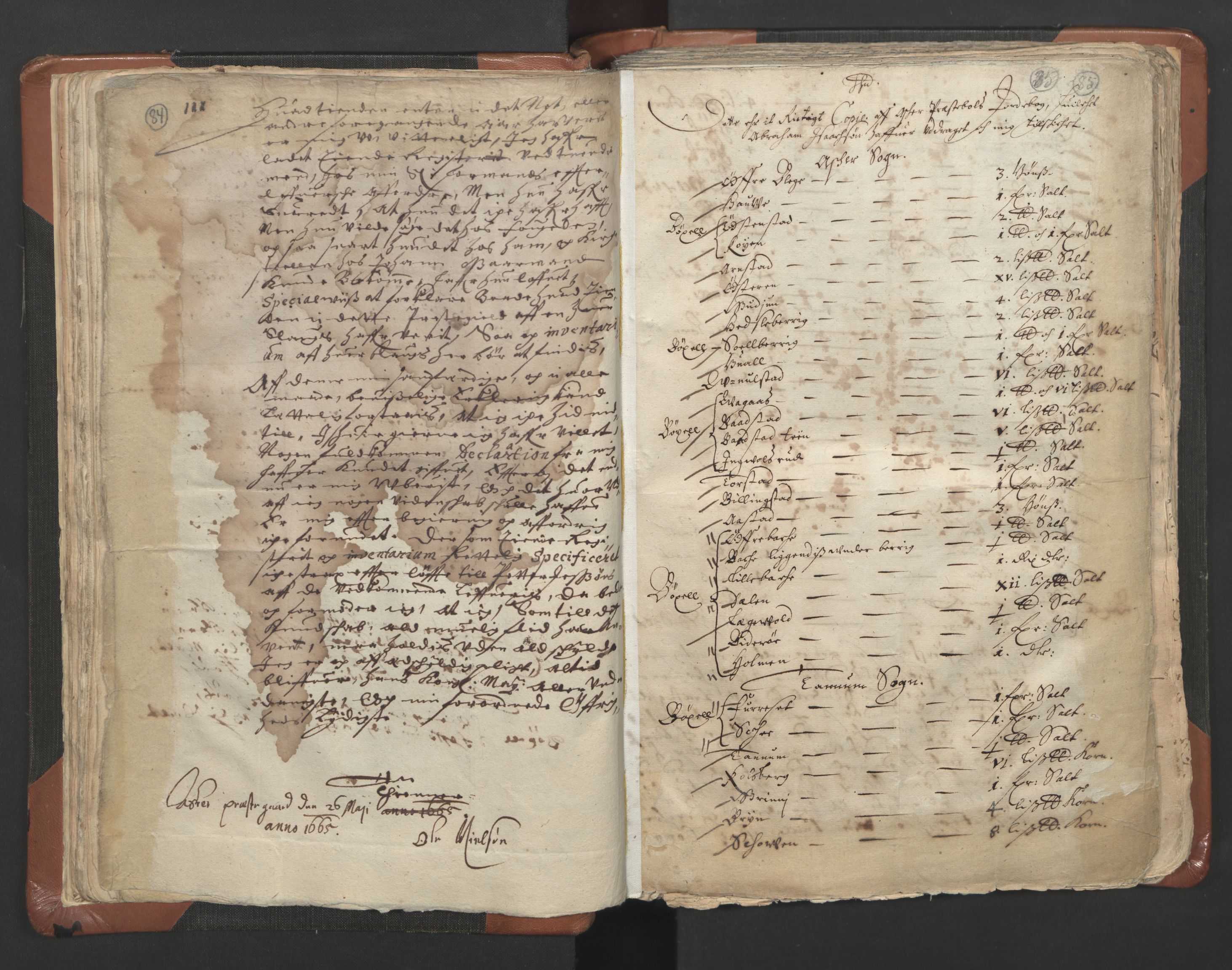 RA, Vicar's Census 1664-1666, no. 9: Bragernes deanery, 1664-1666, p. 84-85