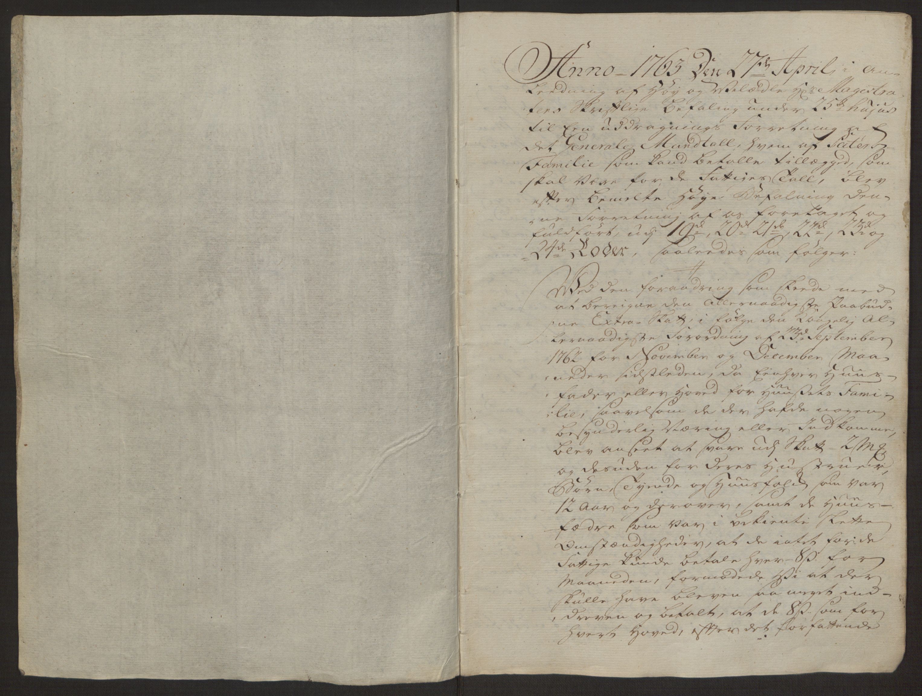 Rentekammeret inntil 1814, Reviderte regnskaper, Byregnskaper, AV/RA-EA-4066/R/Rp/L0366/0001: [P20] Kontribusjonsregnskap / Ekstraskatt, 1763, p. 188