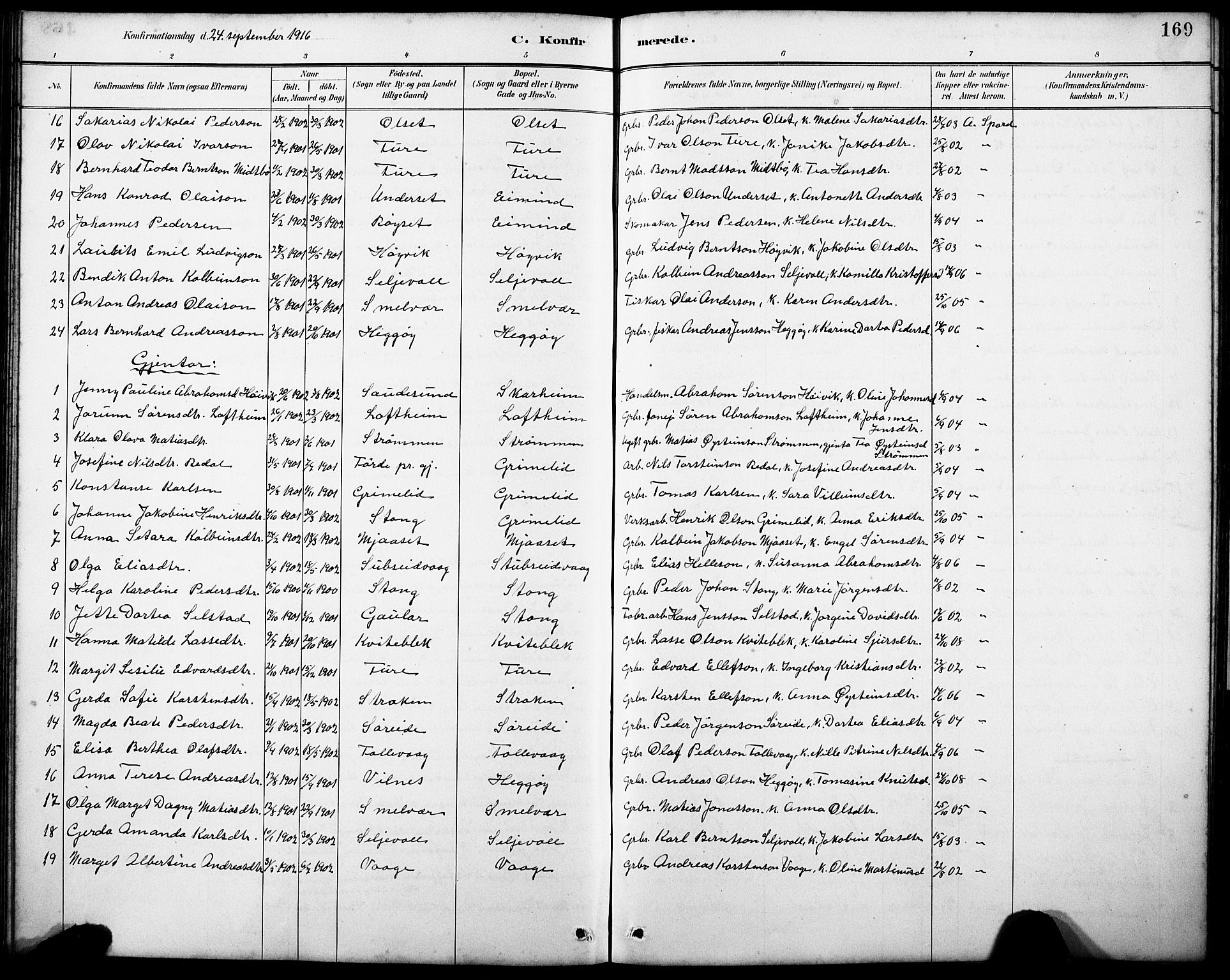 Askvoll sokneprestembete, SAB/A-79501/H/Hab/Haba/L0003: Parish register (copy) no. A 3, 1886-1928, p. 169