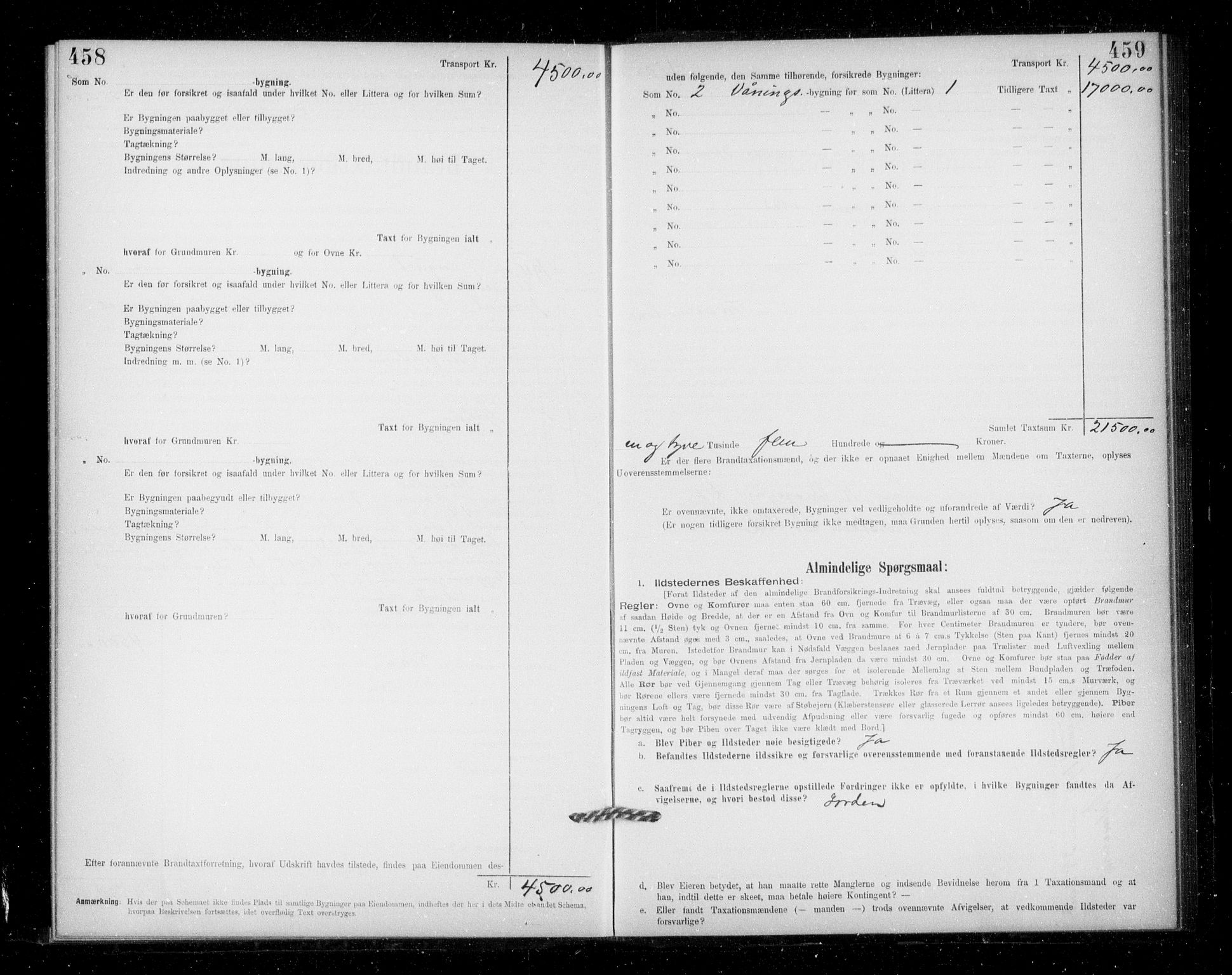 Lensmannen i Jondal, SAB/A-33101/0012/L0005: Branntakstprotokoll, skjematakst, 1894-1951, p. 458-459