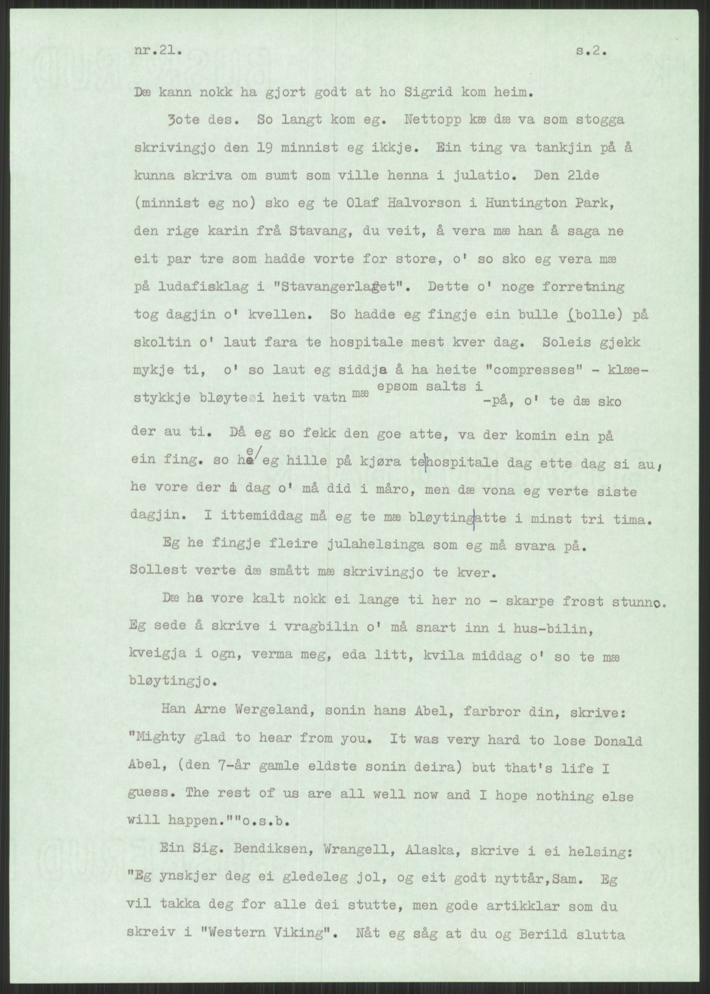 Samlinger til kildeutgivelse, Amerikabrevene, AV/RA-EA-4057/F/L0001: Innlån av ukjent proveniens. Innlån fra Østfold. Innlån fra Oslo: Bratvold - Garborgbrevene II, 1838-1914, p. 529