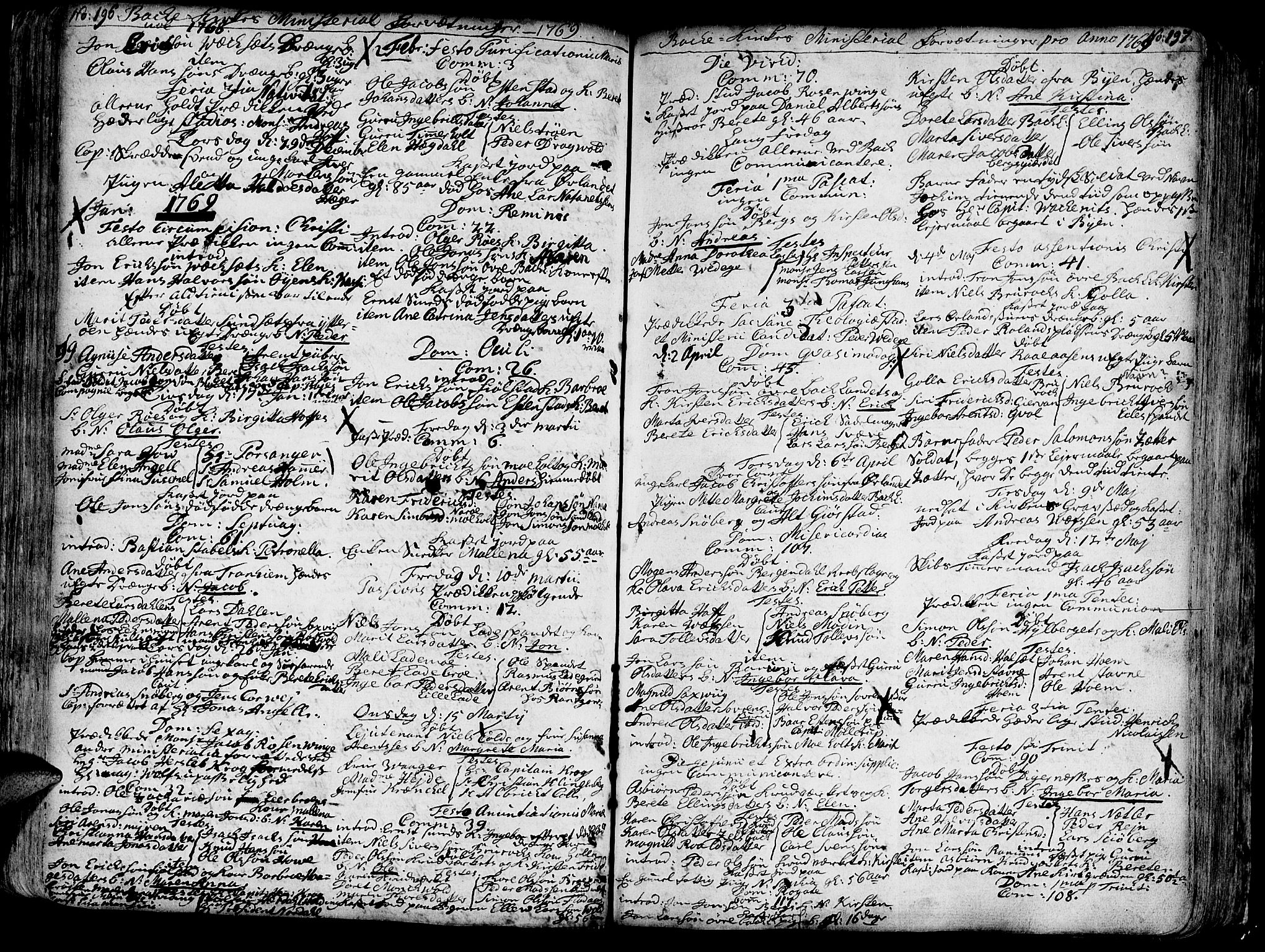 Ministerialprotokoller, klokkerbøker og fødselsregistre - Sør-Trøndelag, SAT/A-1456/606/L0276: Parish register (official) no. 606A01 /2, 1727-1779, p. 196-197