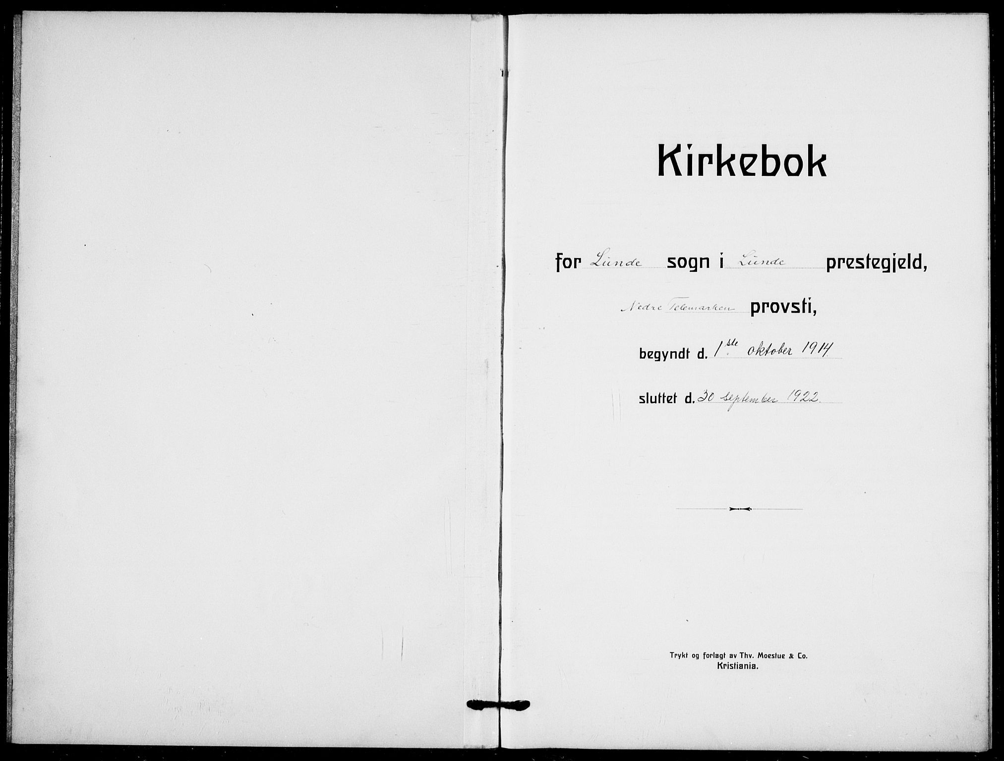 Lunde kirkebøker, SAKO/A-282/F/Fa/L0005: Parish register (official) no. I 5, 1914-1922