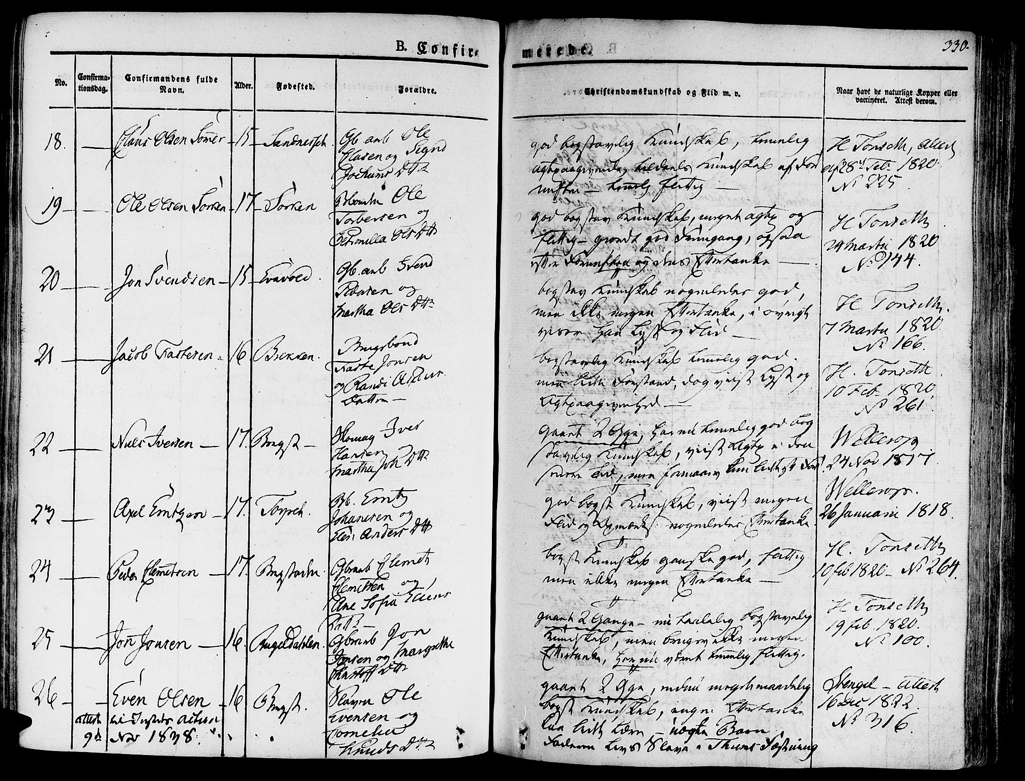 Ministerialprotokoller, klokkerbøker og fødselsregistre - Sør-Trøndelag, SAT/A-1456/681/L0930: Parish register (official) no. 681A08, 1829-1844, p. 330
