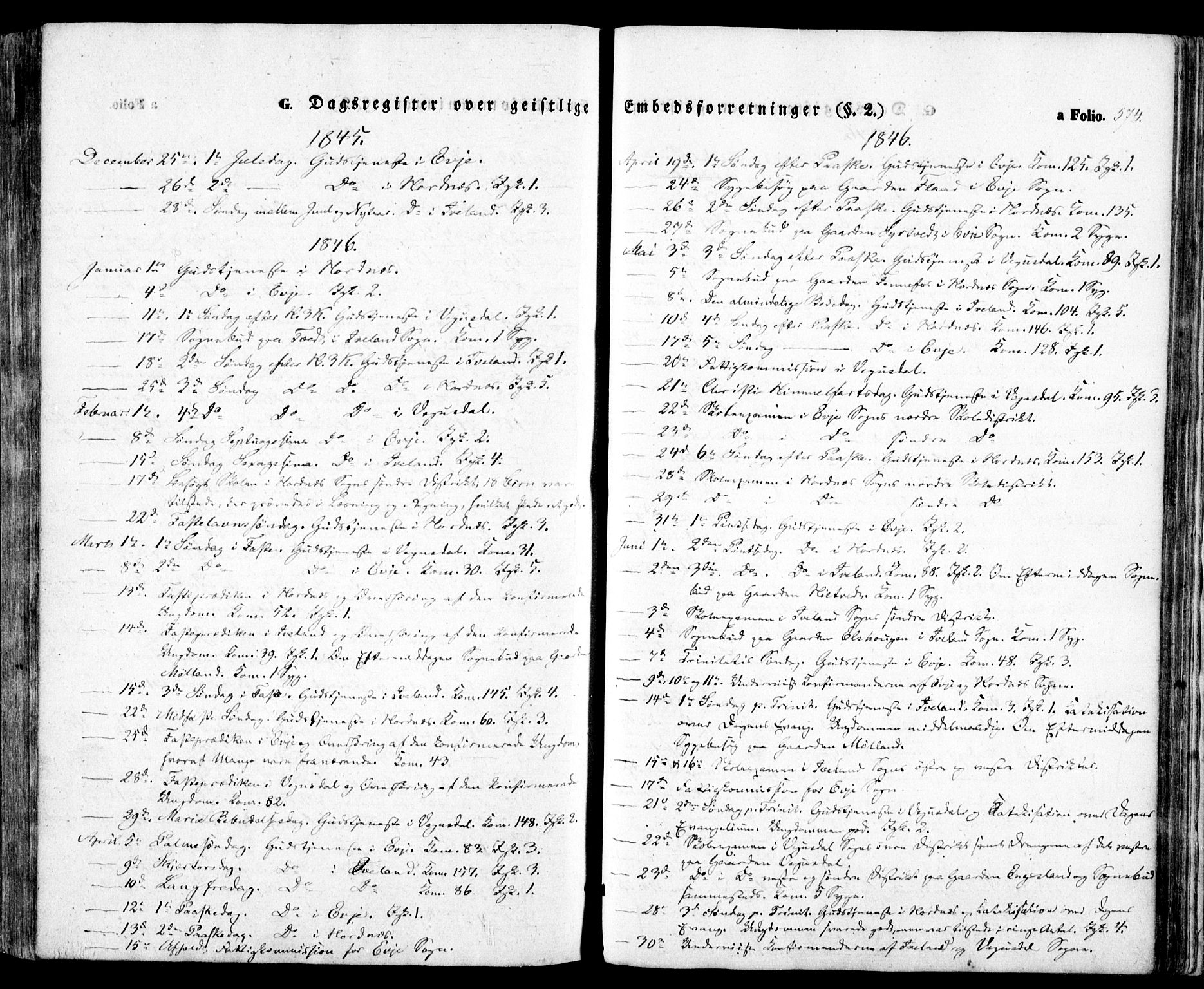 Evje sokneprestkontor, SAK/1111-0008/F/Fa/Faa/L0005: Parish register (official) no. A 5, 1843-1865, p. 574